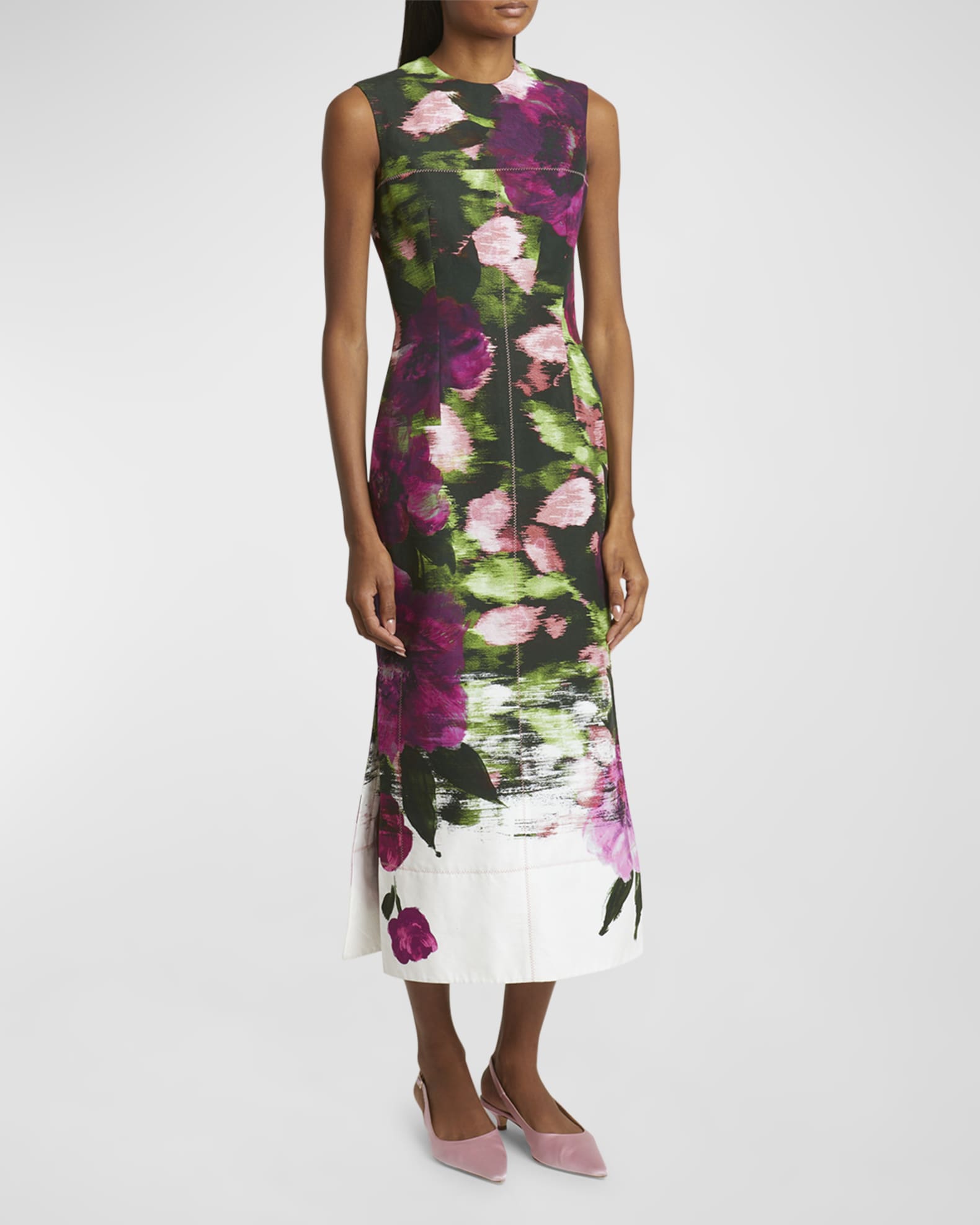 Erdem Abstract Floral Midi Pencil Dress Wisteria Women s 10 Cocktail Party Wedding Guest Dresses Midi Dresses