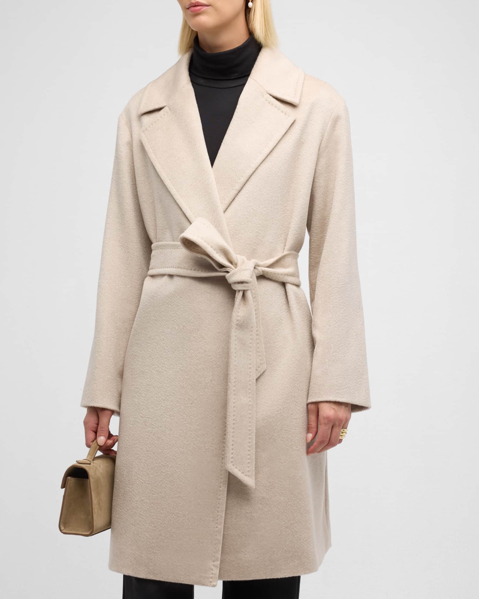 Max Mara Studio Pazzo Wrap Front Cashmere Coat Neiman Marcus