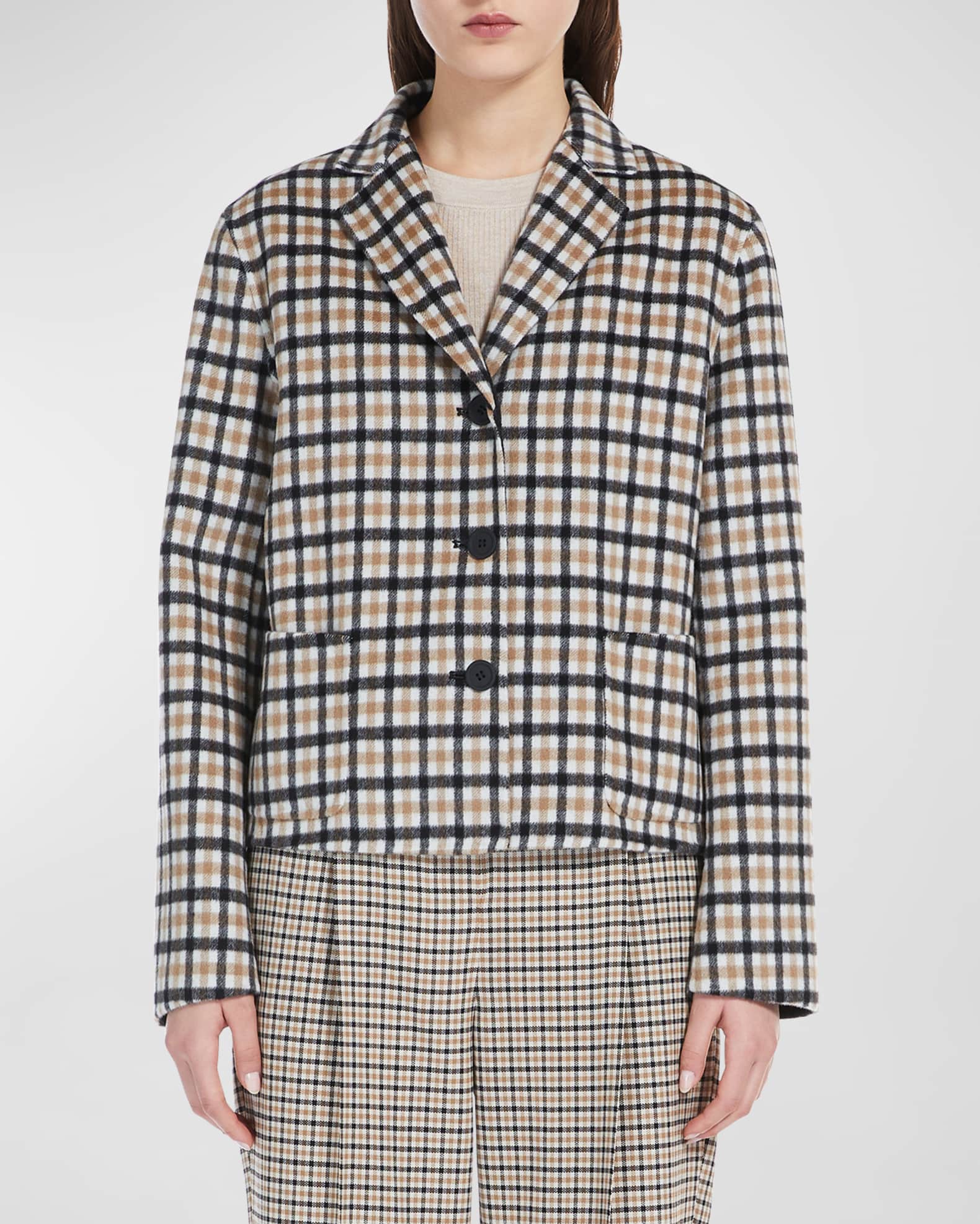 Gerona Check Print Wool Jacket