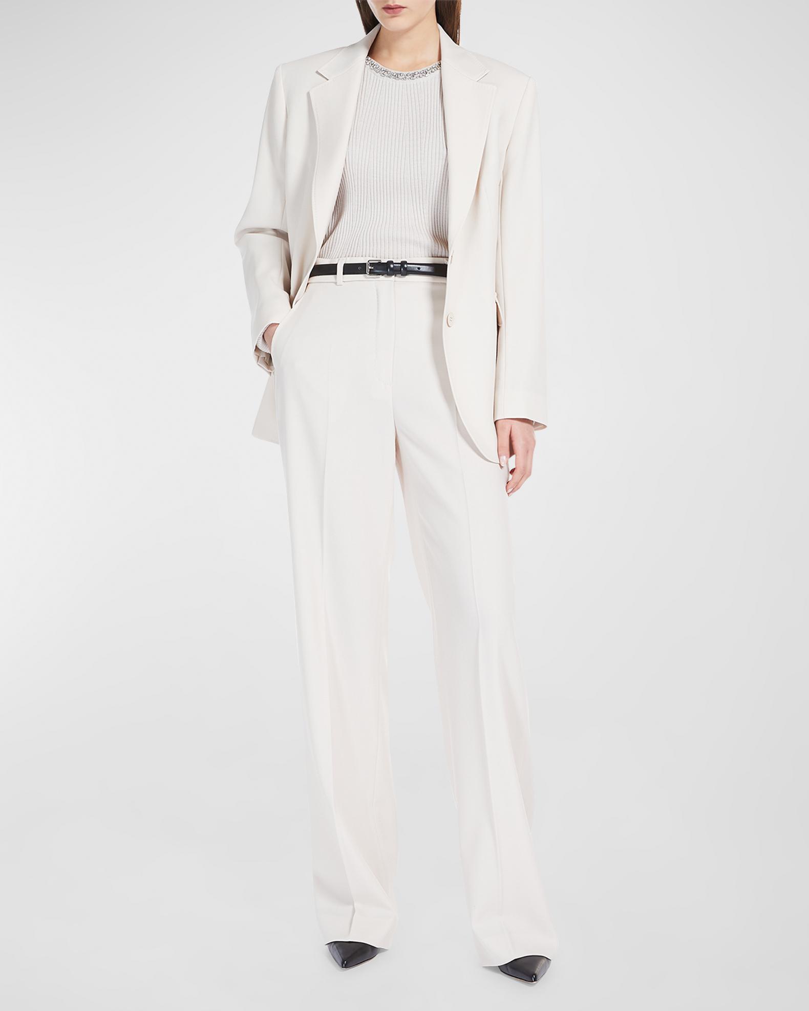 Max Mara Studio Ribbed Crystal-Embellished Sweater | Neiman Marcus