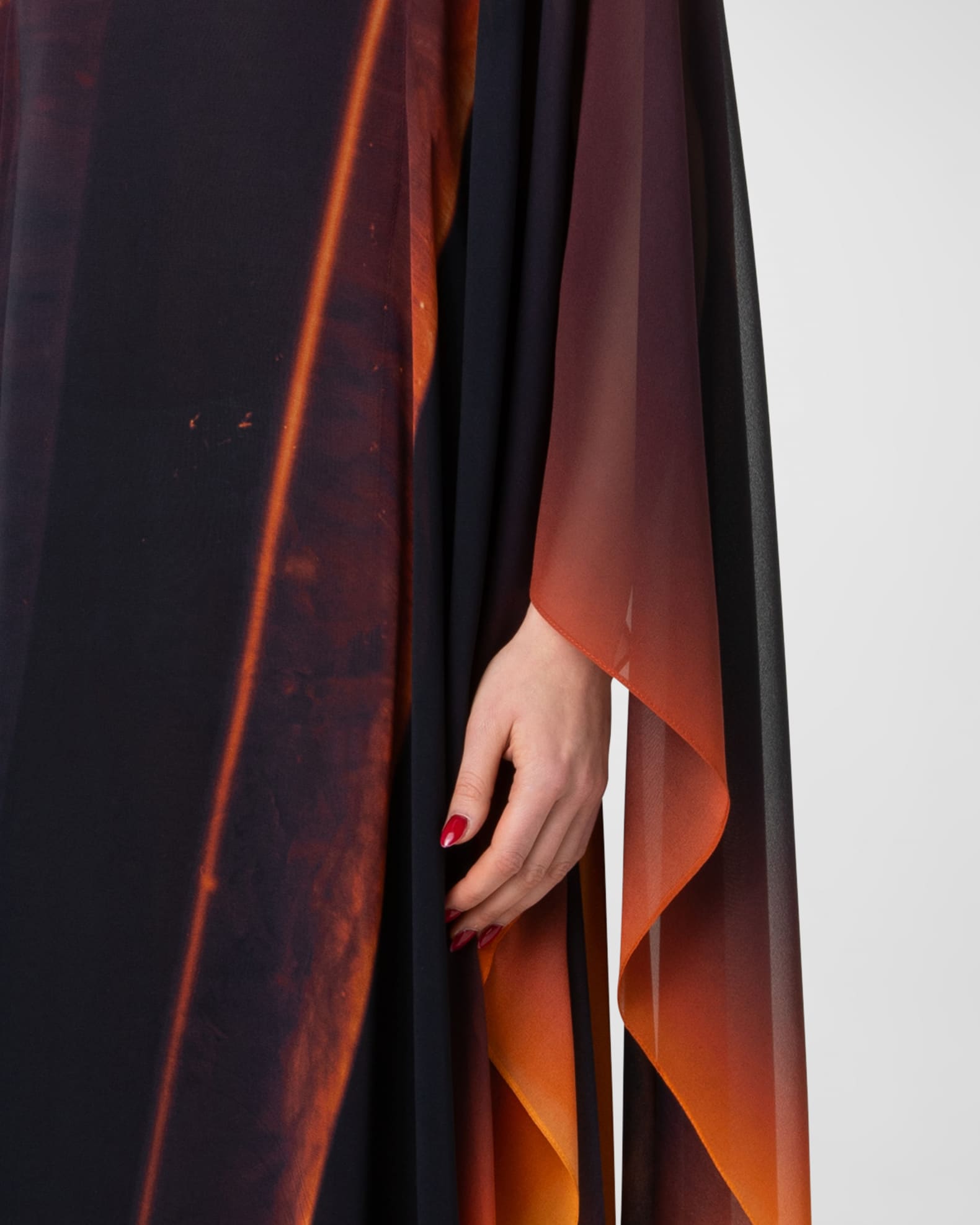 Akris Silk Georgette Tube Print Caftan Gown | Neiman Marcus