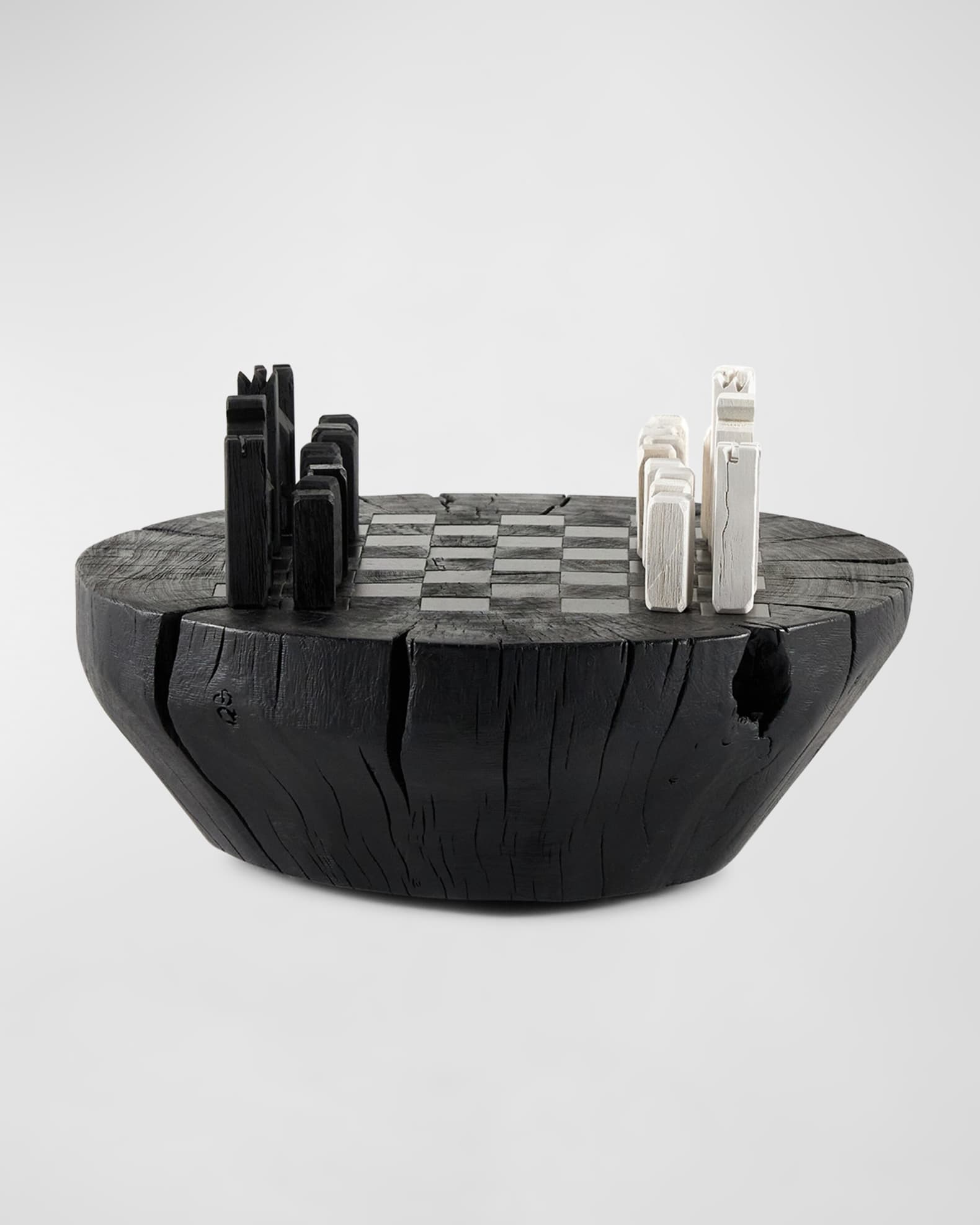 Carbonized Black Modern Chess Set  0