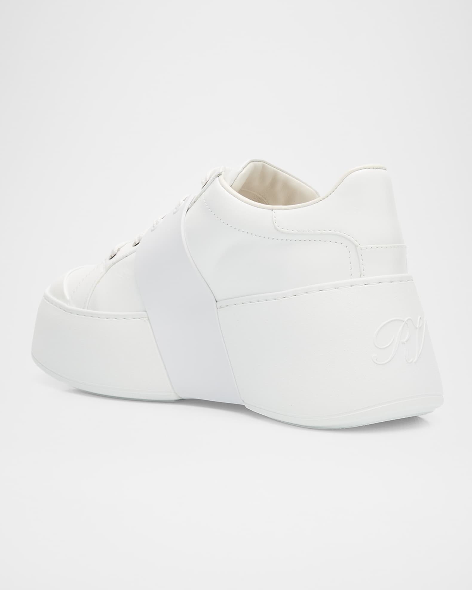 Roger Vivier Viv Skate Leather Buckle Sneakers | Neiman Marcus