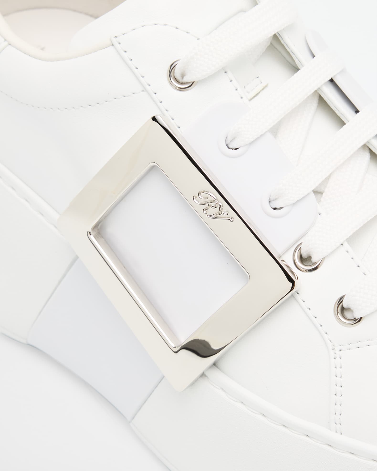 Roger Vivier Walkie Vivstras leather Stone buckle sneakers sneakers RVW62831070JUSB999 white 40