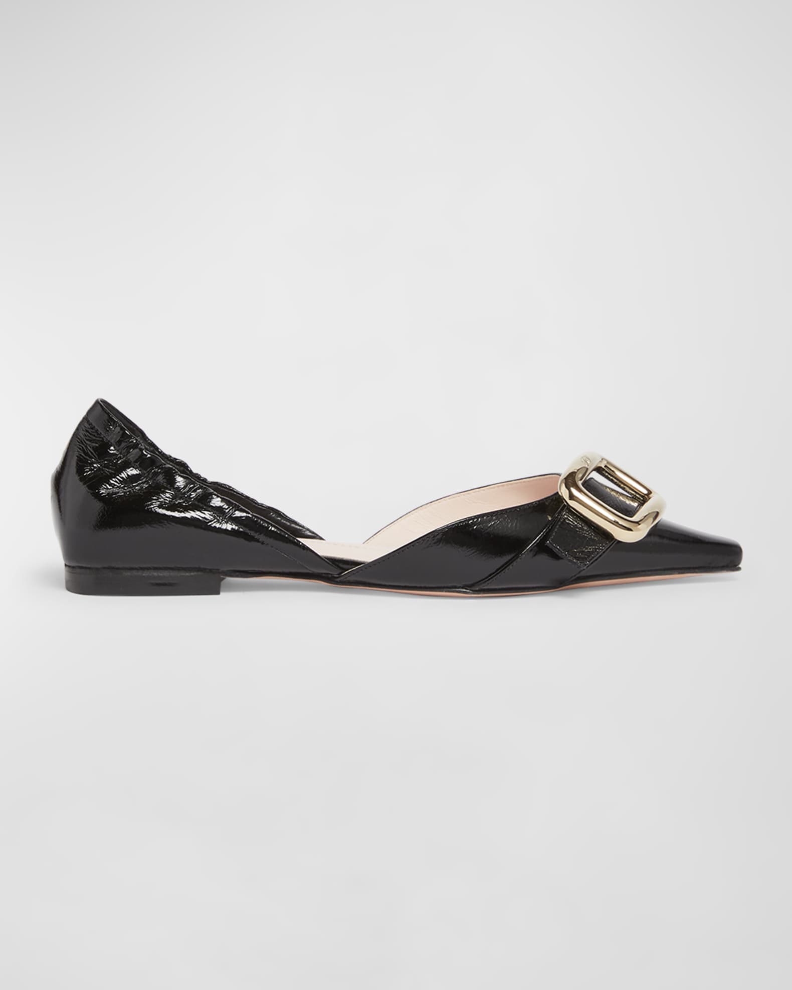 Patent D'Orsay Buckle Ballerina Flats 0
