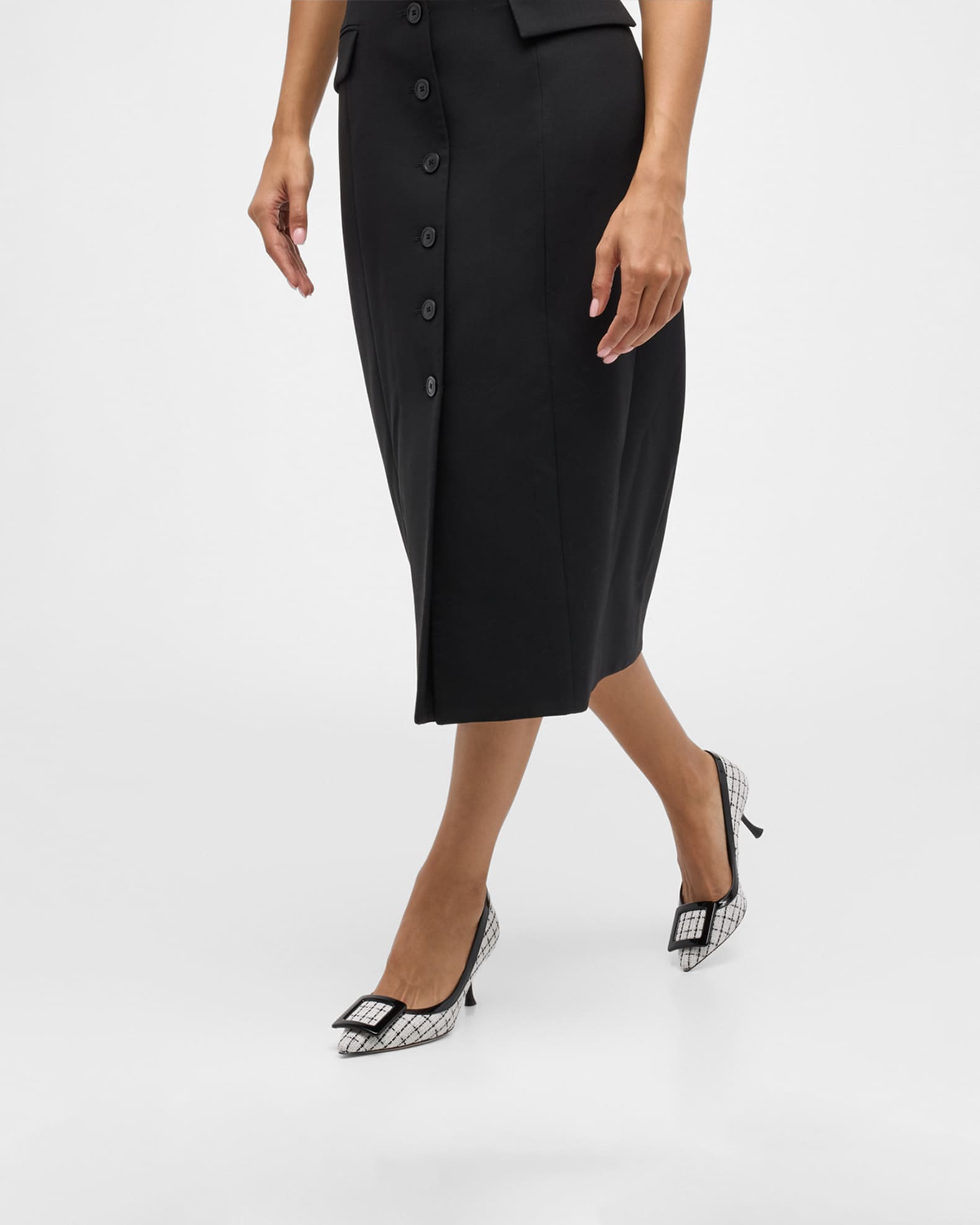 Viv In The City Tweed Buckle Pumps 1