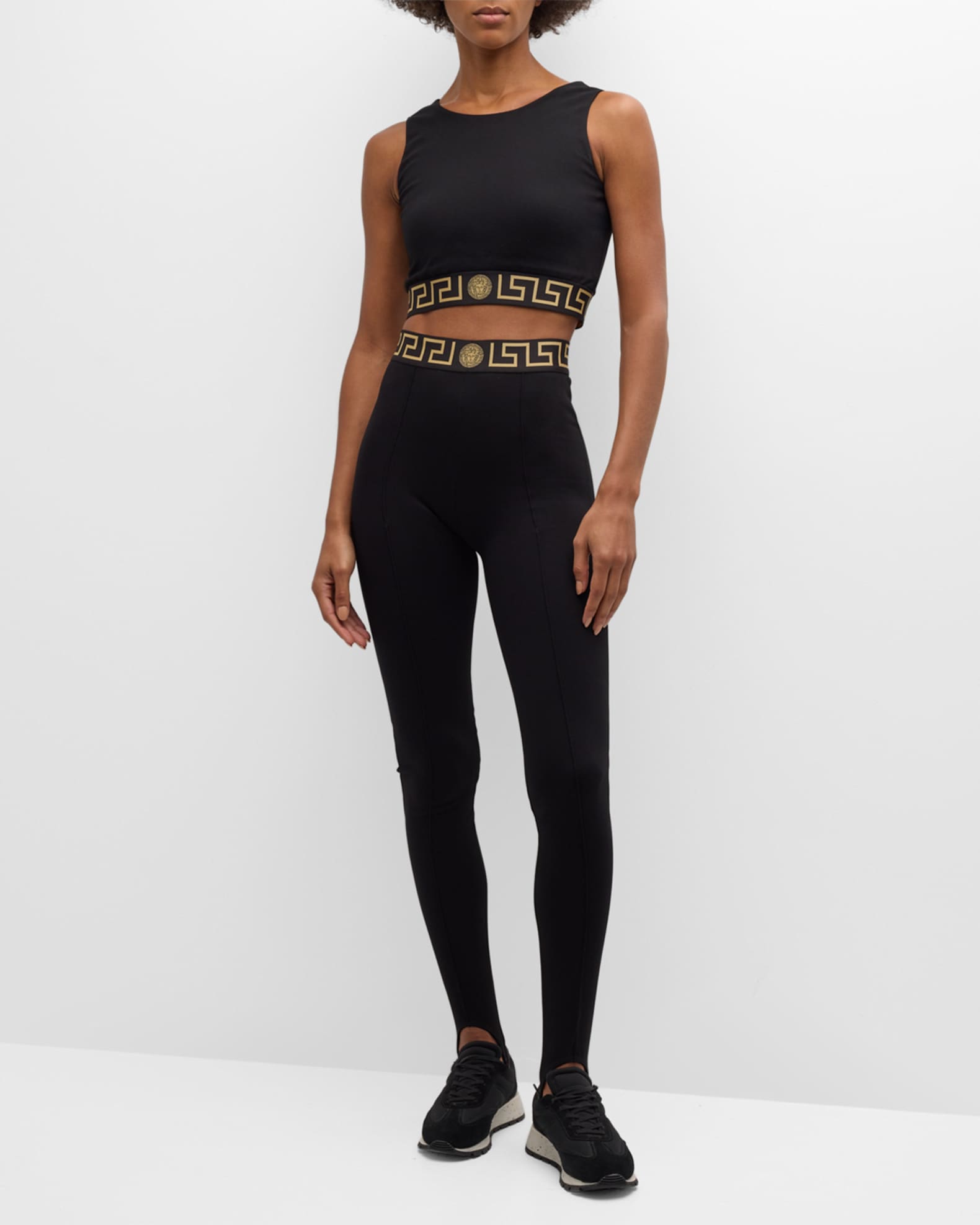 Versace Greca Border Sports Bra Black