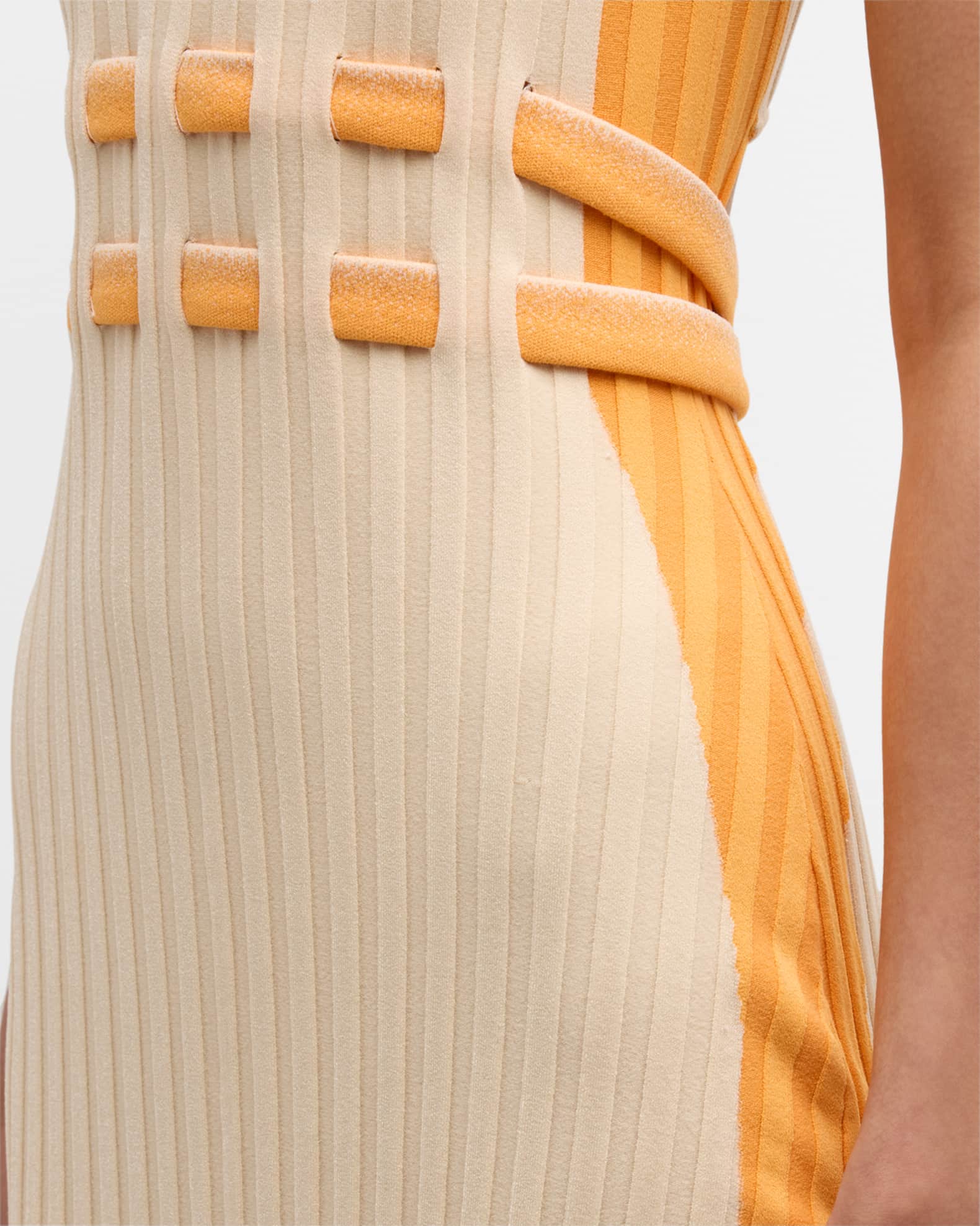 PH5 Jodie Two-Tone Pleated Asymmetric Long Dress | Neiman Marcus
