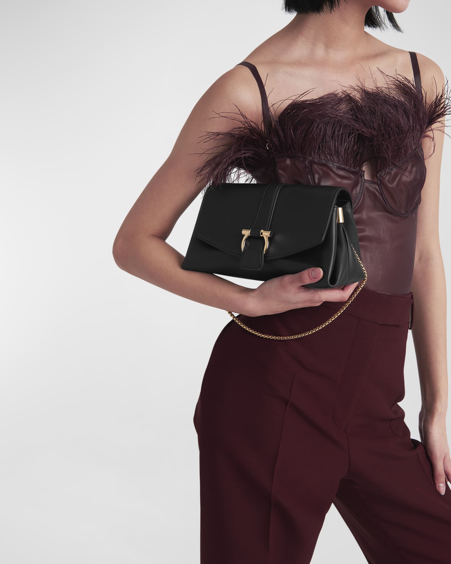 ★関税込★Ferragamo★Flap Studio Women's Shoulder Bag★ Ferragamo Flap Shoulder Bag | italist
