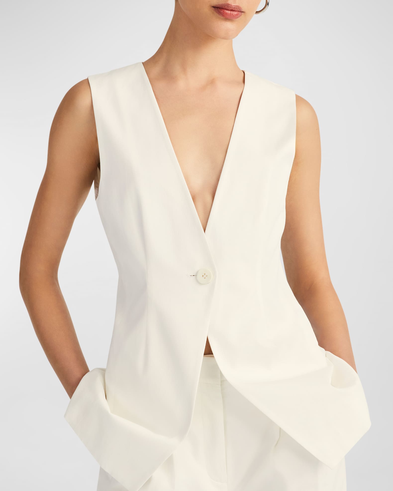 Derek Lam 10 Crosby Women s Francesca Vest White Size 6
