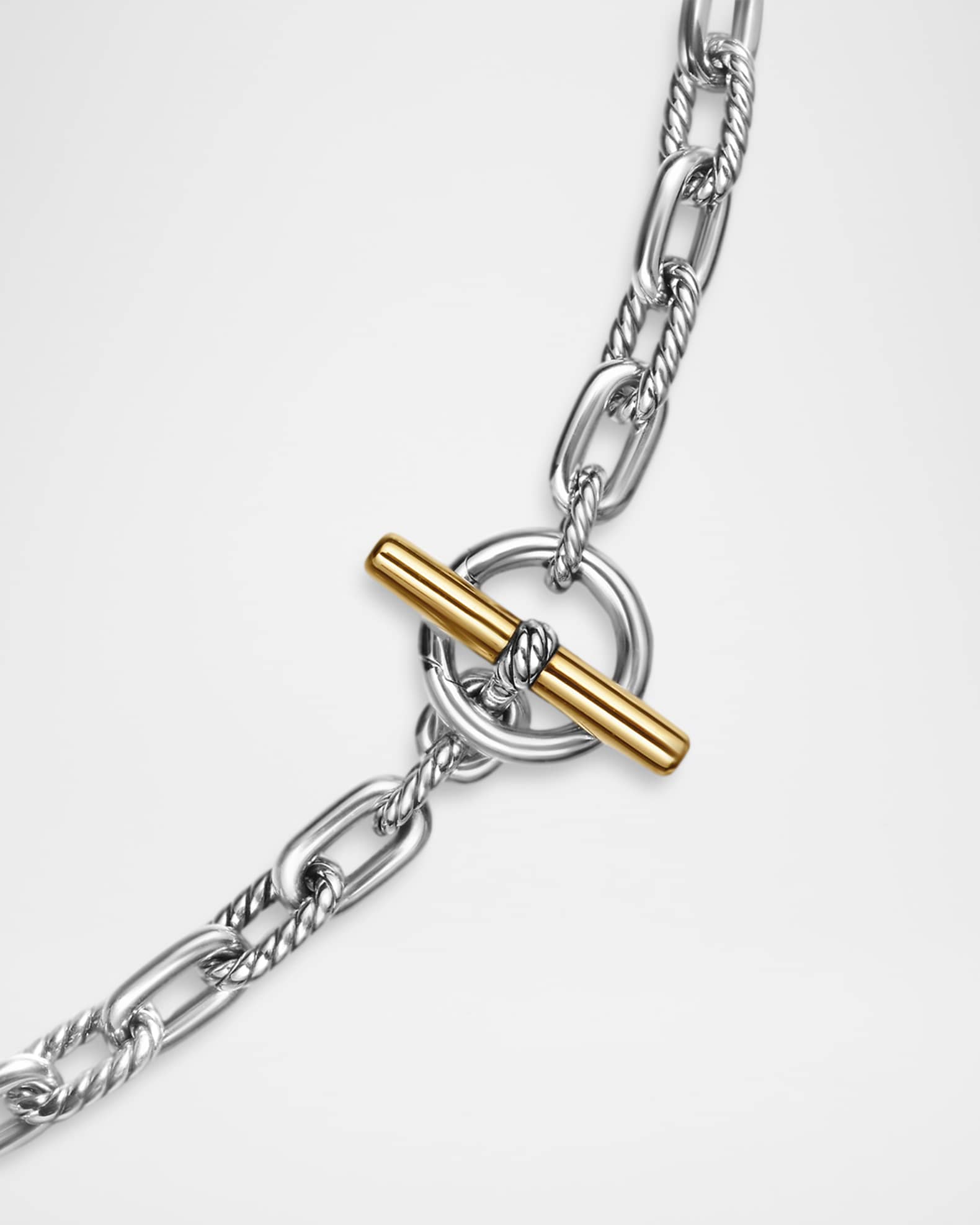 Madison Necklace with Toggle in 18K Gold and Silver, 5.5mm, 16"L 1