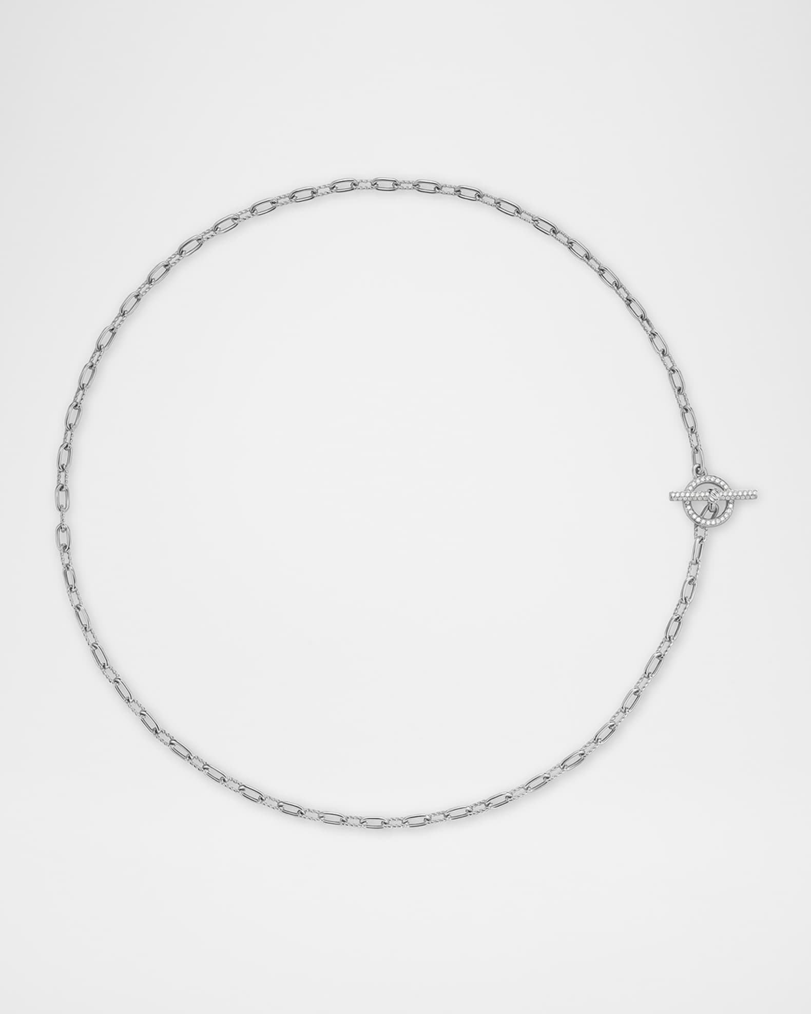 Madison Chain Necklace with Diamonds in Silver, 3mm, 17"L 0