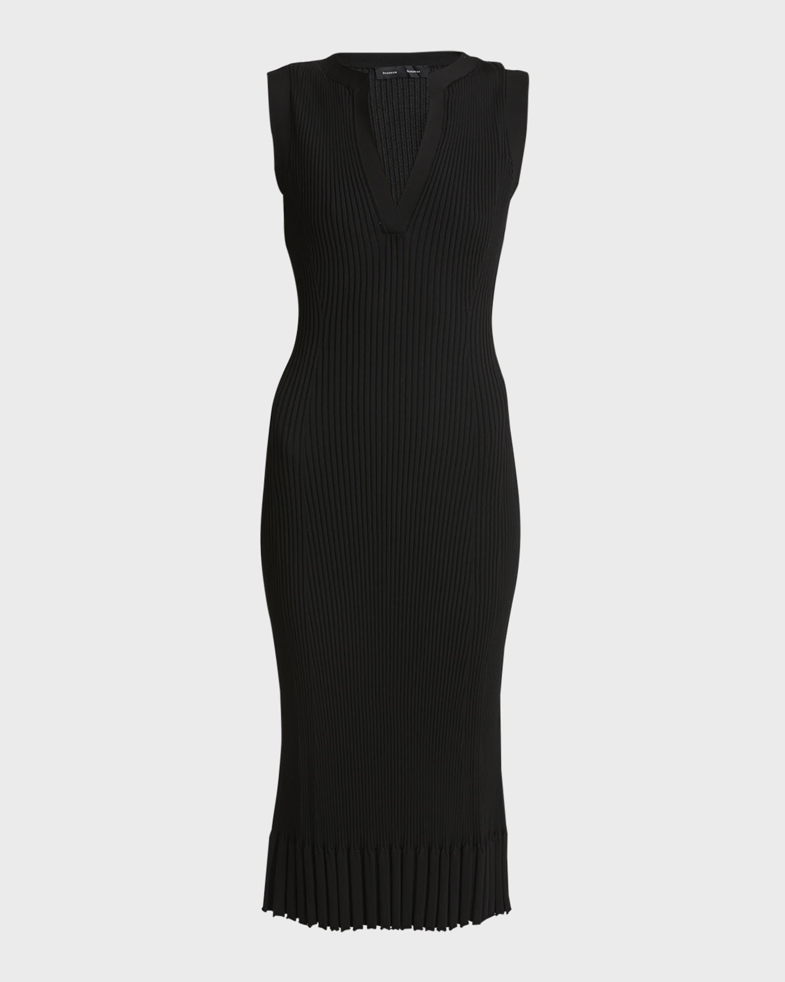 Proenza Schouler Tatum V-Neck Sleeveless Rib Knit Midi Dress