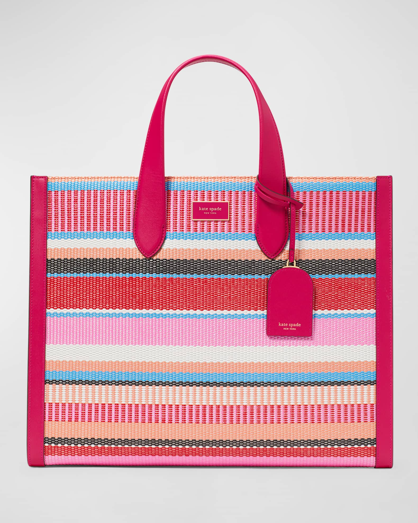 kate spade new york manhattan striped woven tote bag