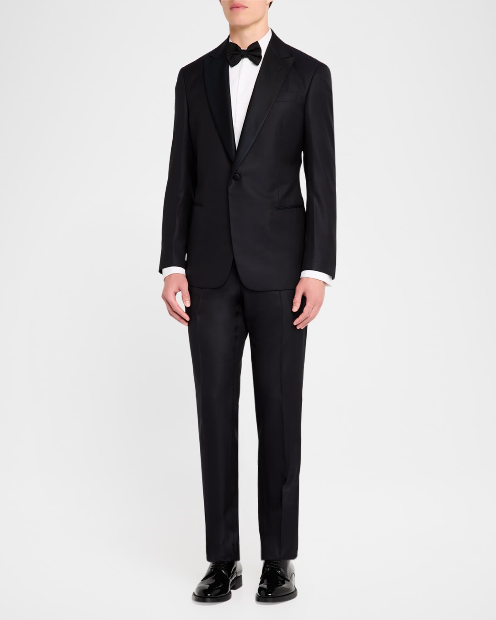 Giorgio Armani Men's Wool-Silk Solid Tuxedo | Neiman Marcus