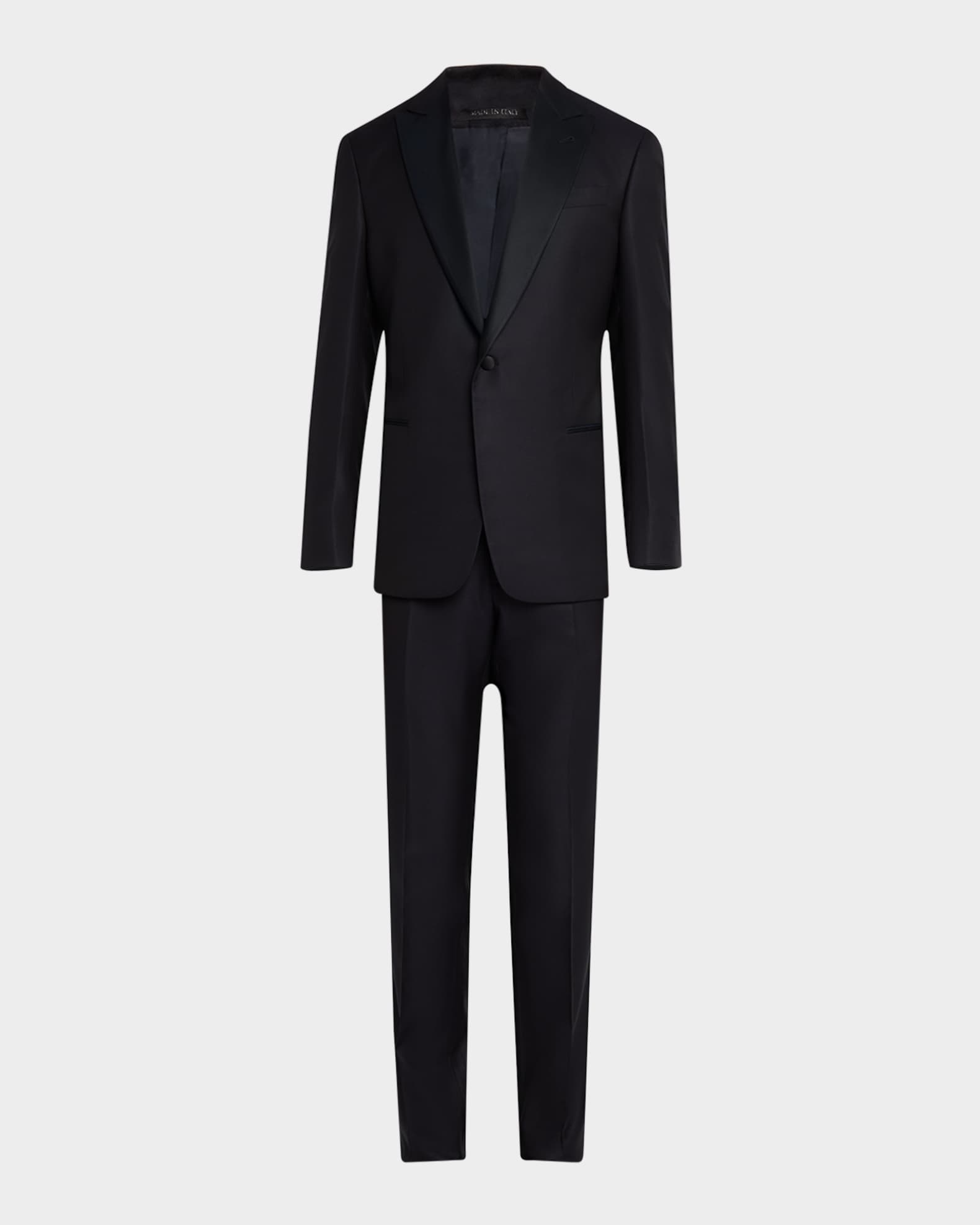 Giorgio Armani Men's Wool-Silk Solid Tuxedo | Neiman Marcus