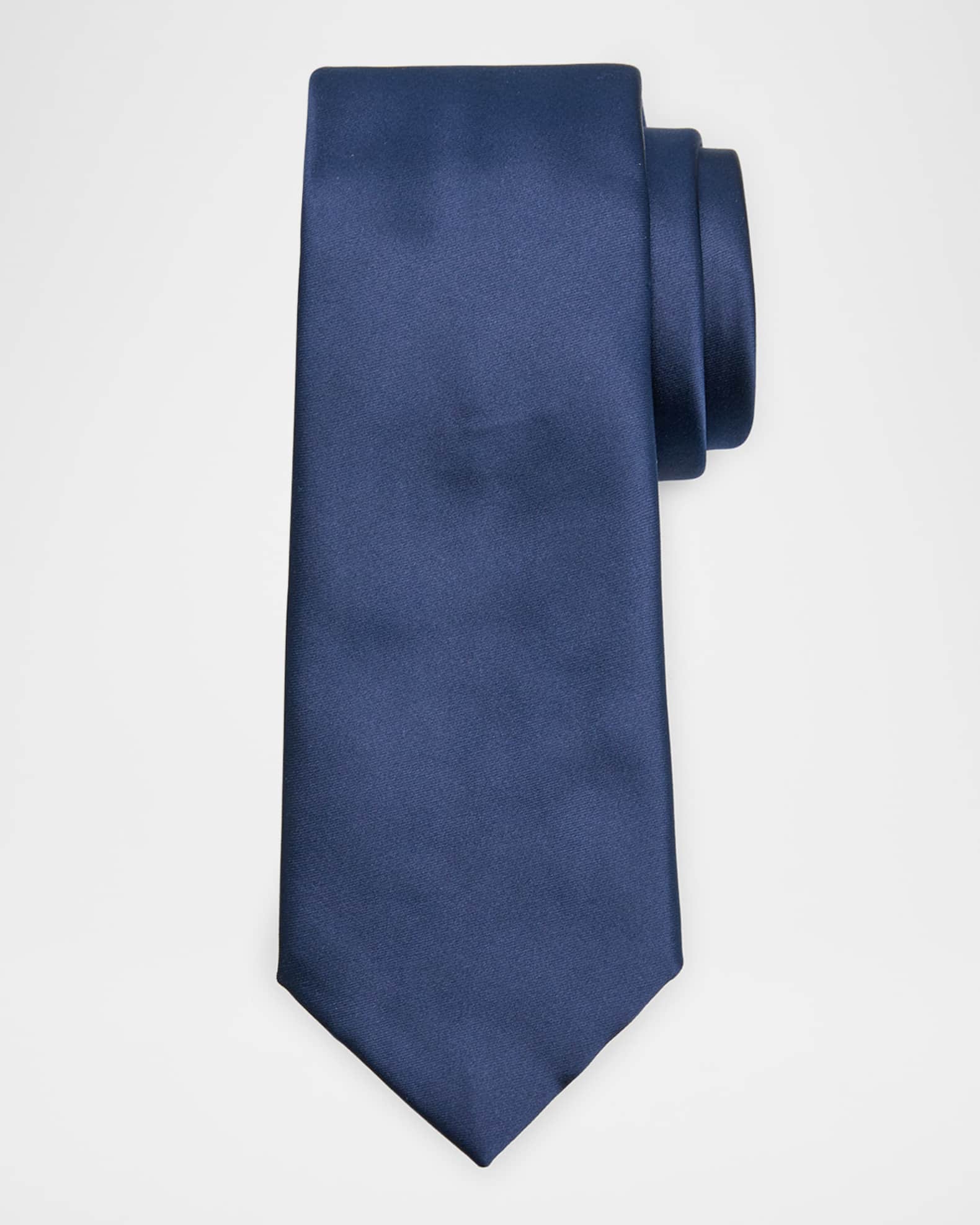 Men's Solid Silk Tie 0