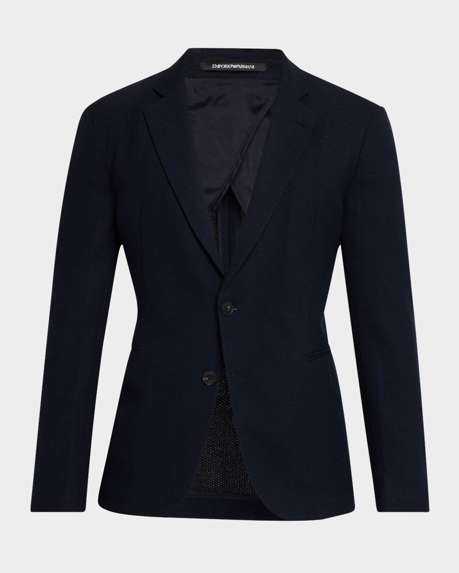 Men s Soft Wool Rice Stitch Sport Coat
