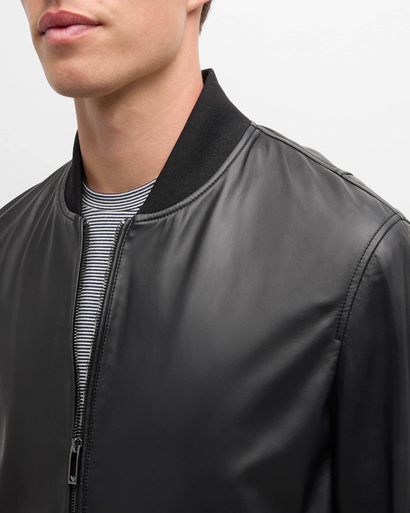 Armani leather bomber jacket mens shop