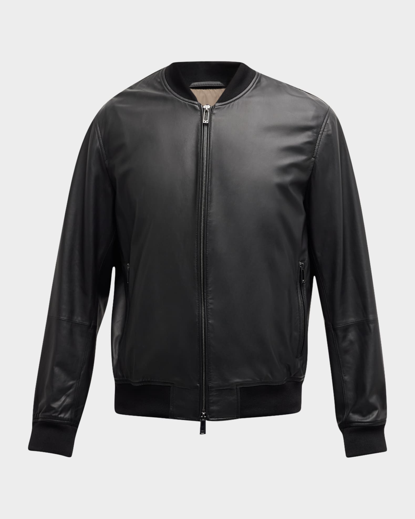 Armani leather bomber jacket mens 2025