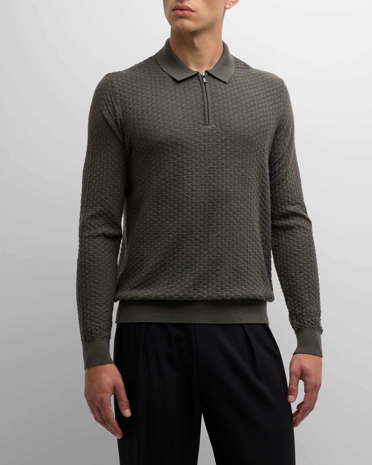 Emporio Armani Striped Jumper Grey | Mainline Menswear