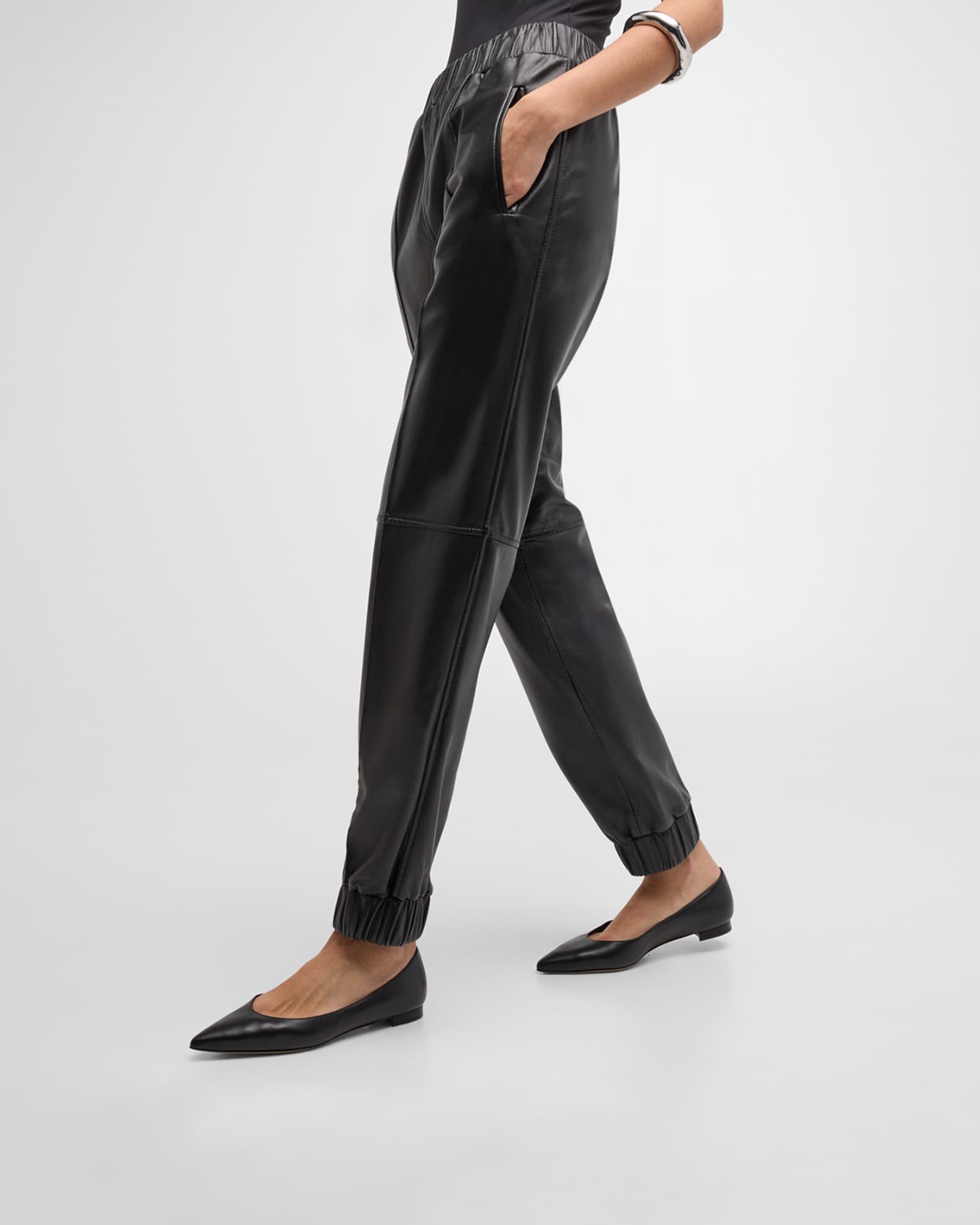 Gala Lambskin Point-Toe Ballerina Flats 1