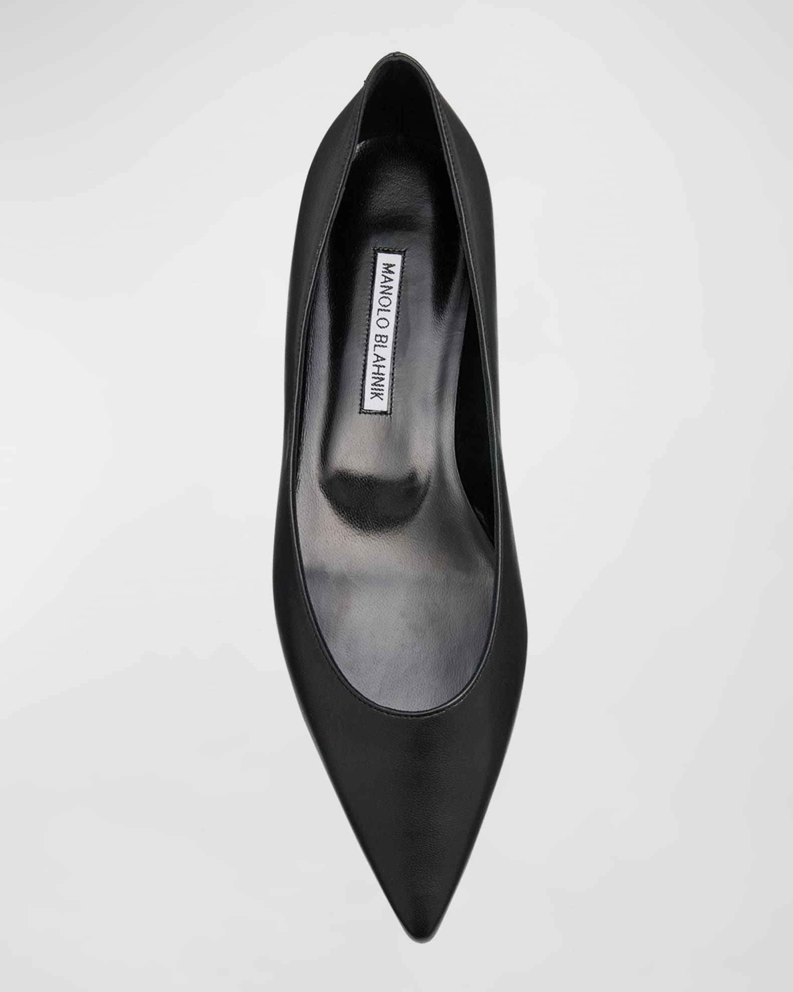 Manolo Blahnik Gala Lambskin Point-Toe Ballerina Flats | Neiman Marcus