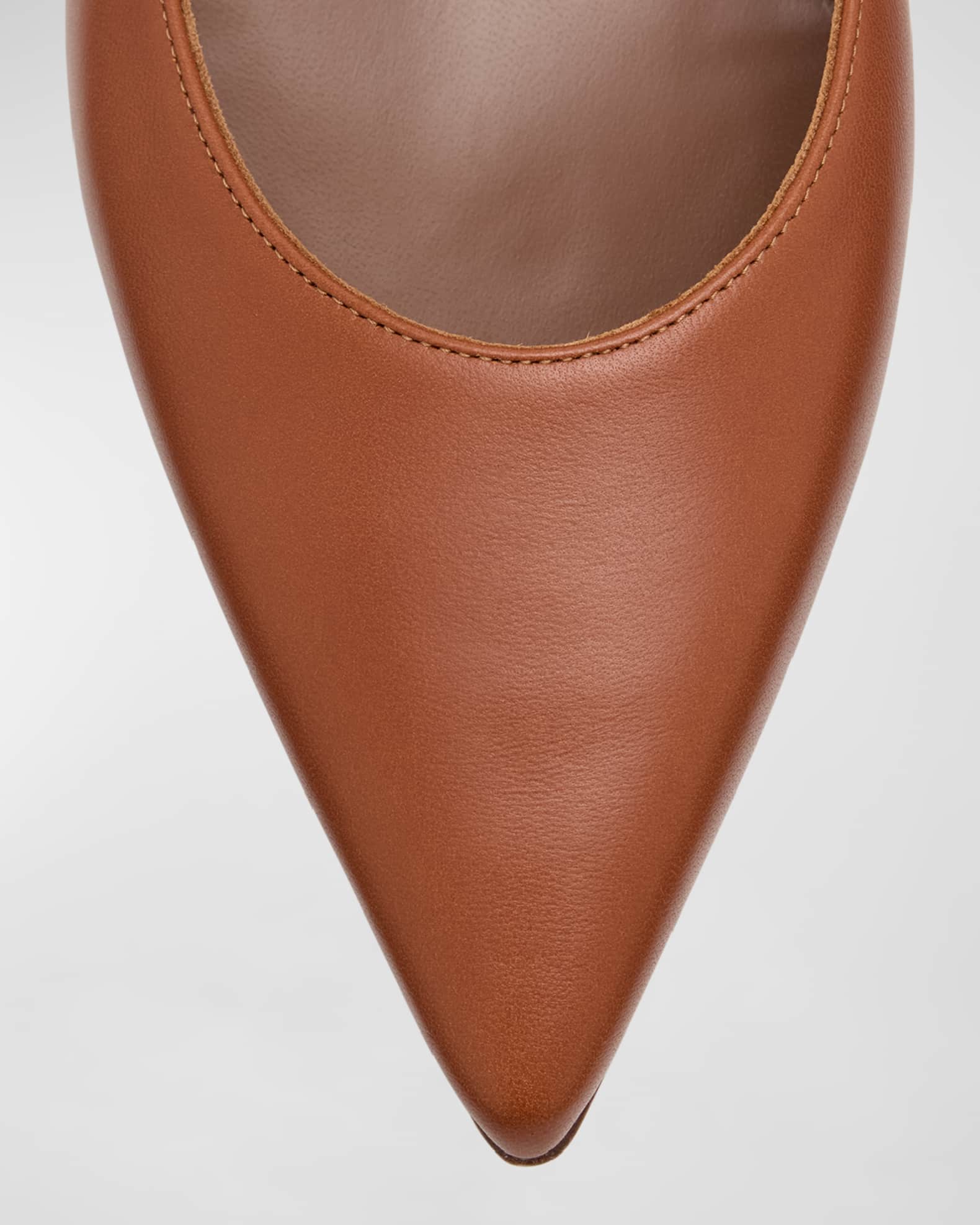Manolo Blahnik Gala Lambskin Point-Toe Ballerina Flats | Neiman Marcus
