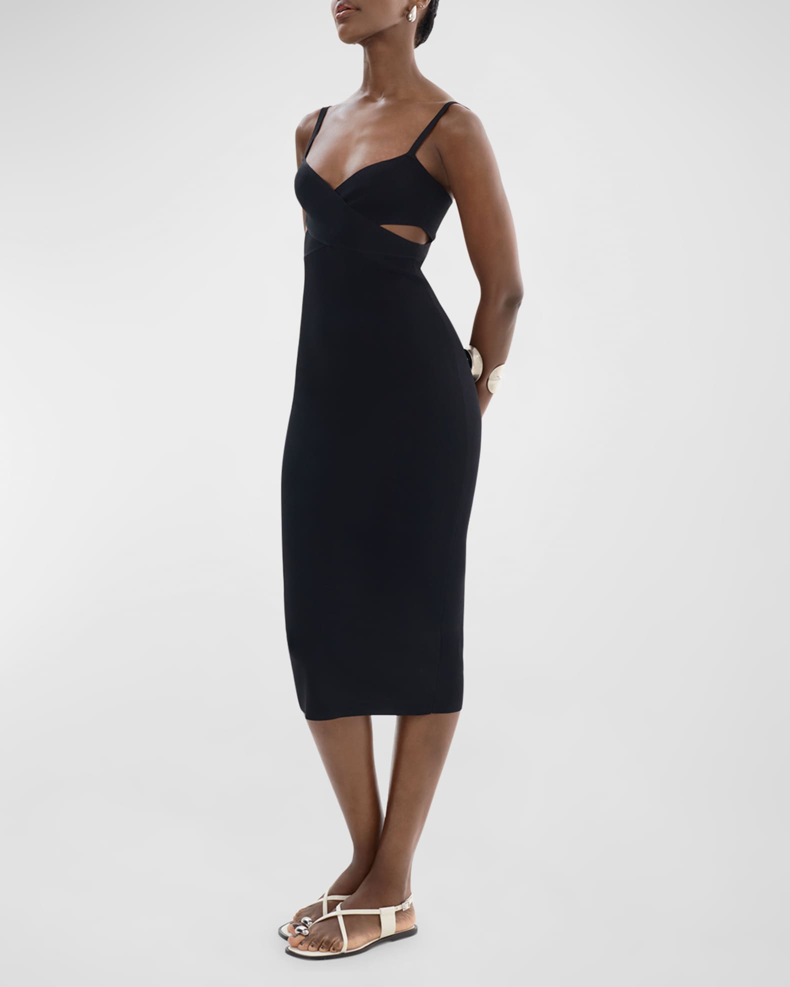 Lida Crossover Cutout Knit Midi Dress 1