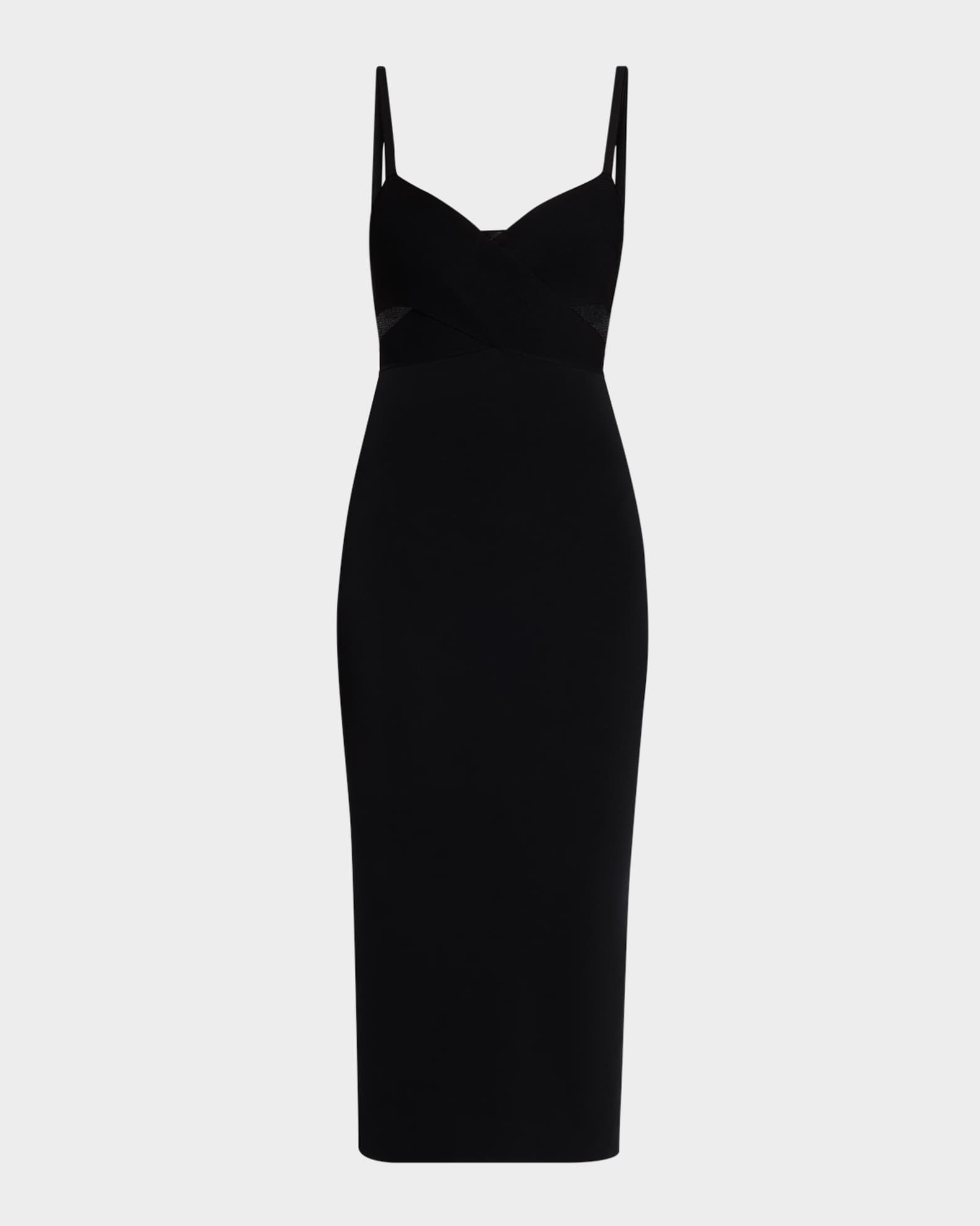 Lida Crossover Cutout Knit Midi Dress 0
