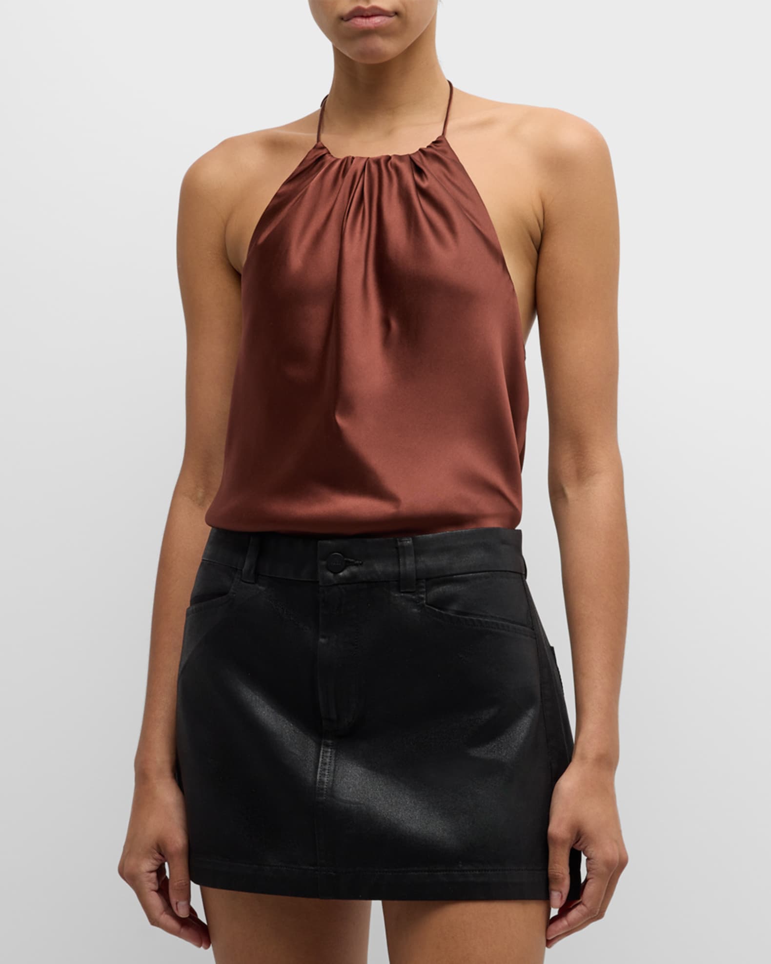 Silk Halter Top & Skirt Set-Up main image 0