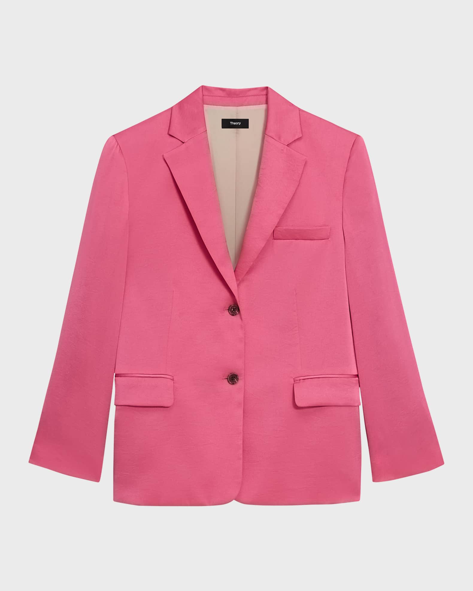 Crushed Satin Two Button Blazer