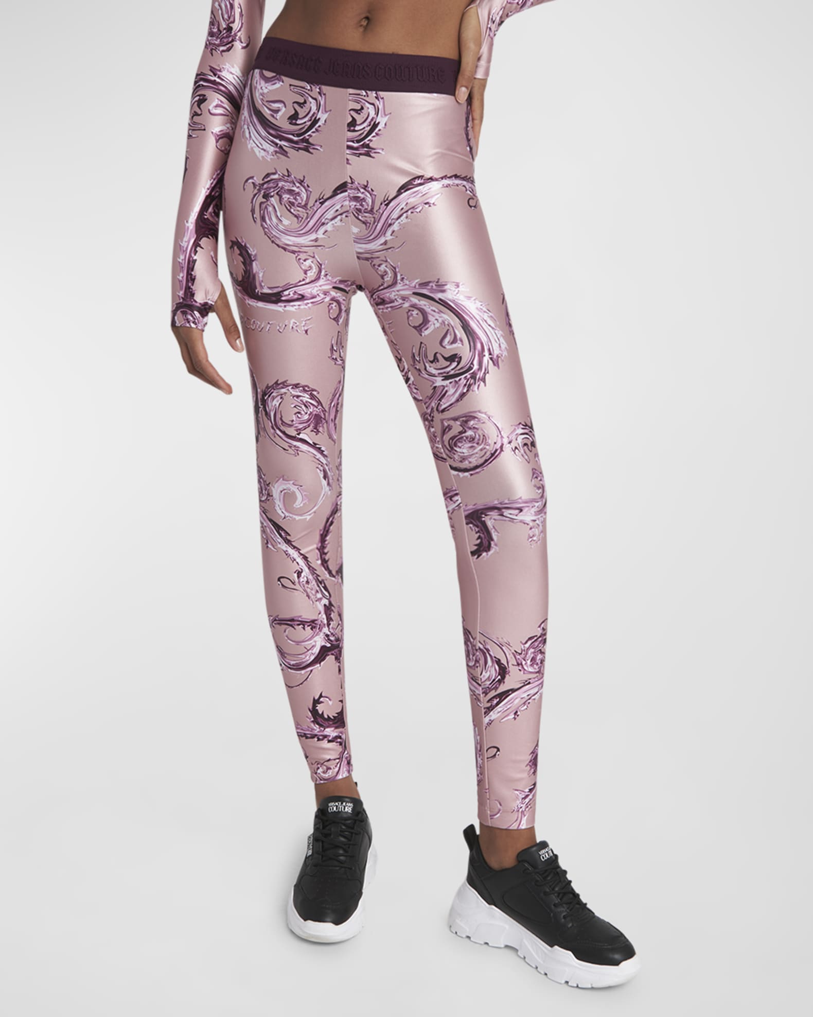 Versace Jeans Couture Watercolor Couture Leggings Neiman Marcus