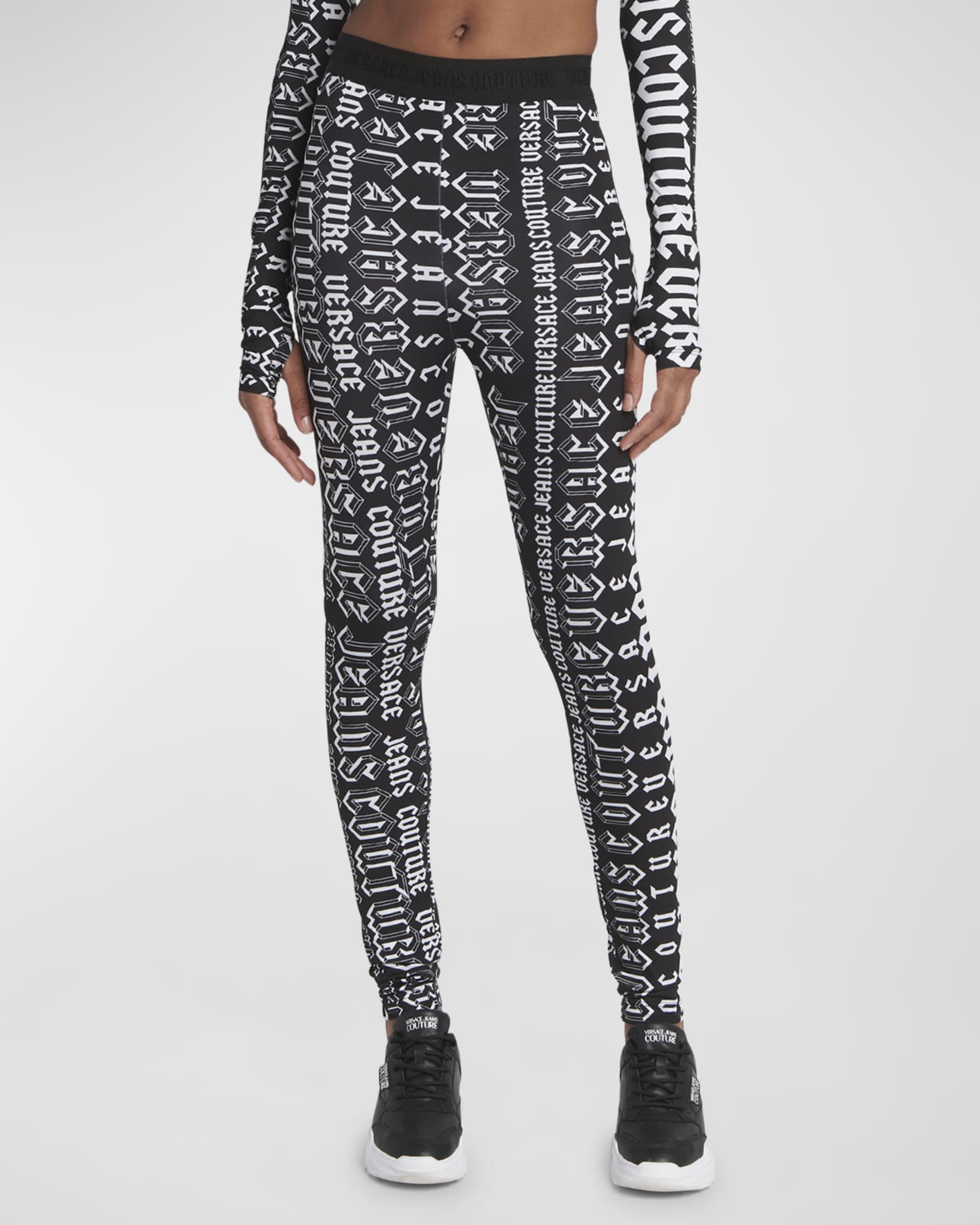 Versace Jeans Couture Logo Print Leggings Neiman Marcus