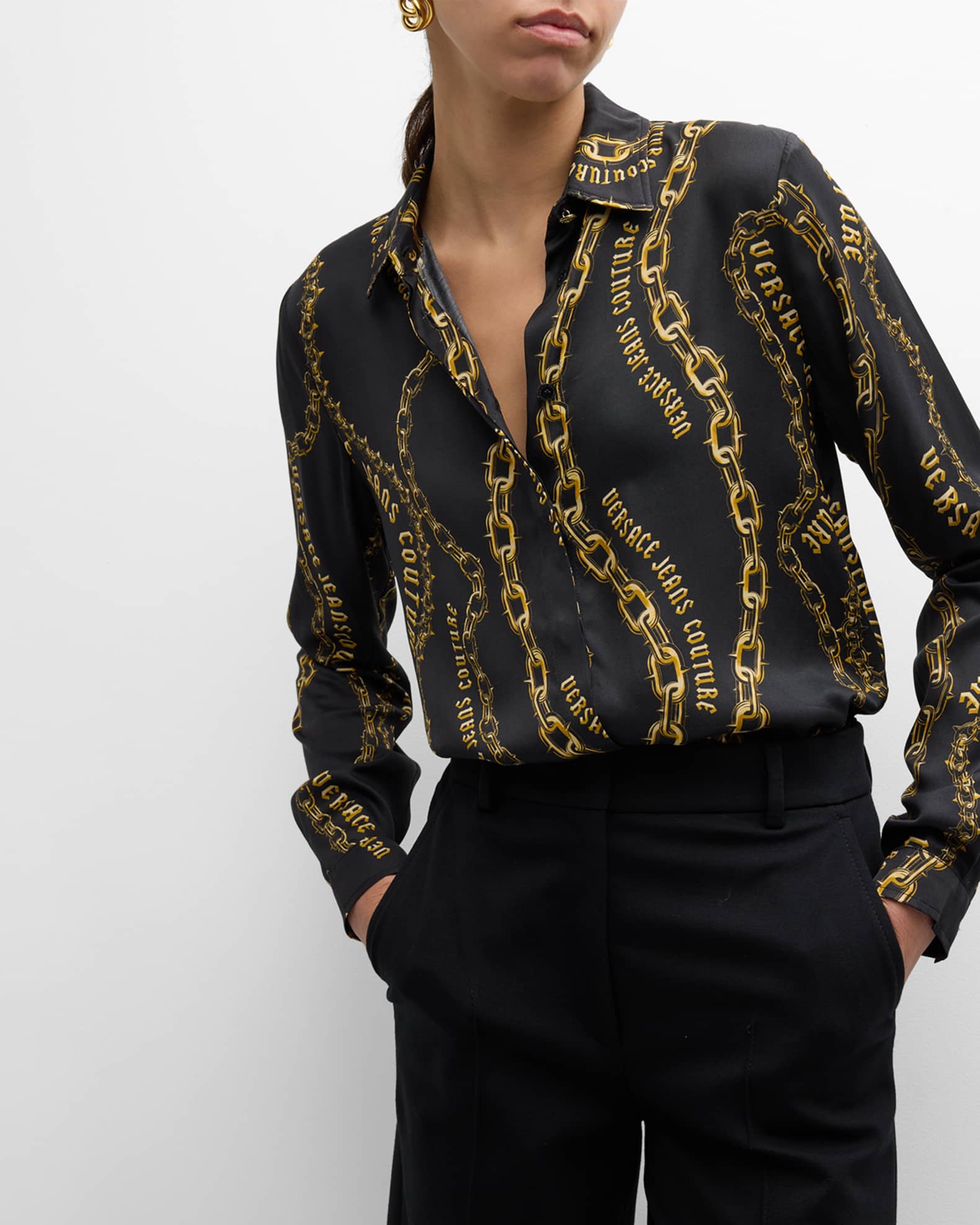 Versace long sleeve shirt hot sale