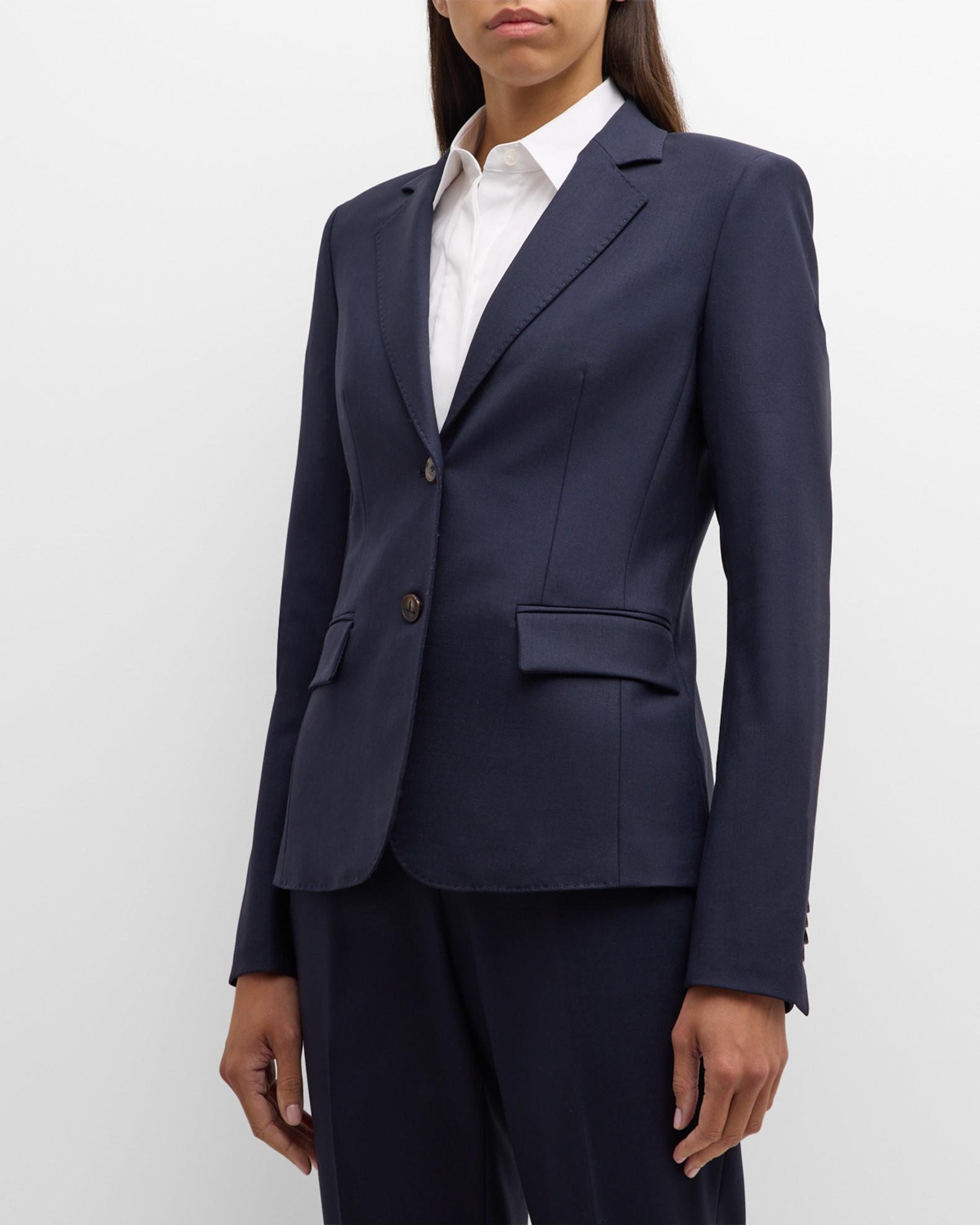 Pick Stitch Stretch Wool Blazer | Neiman Marcus