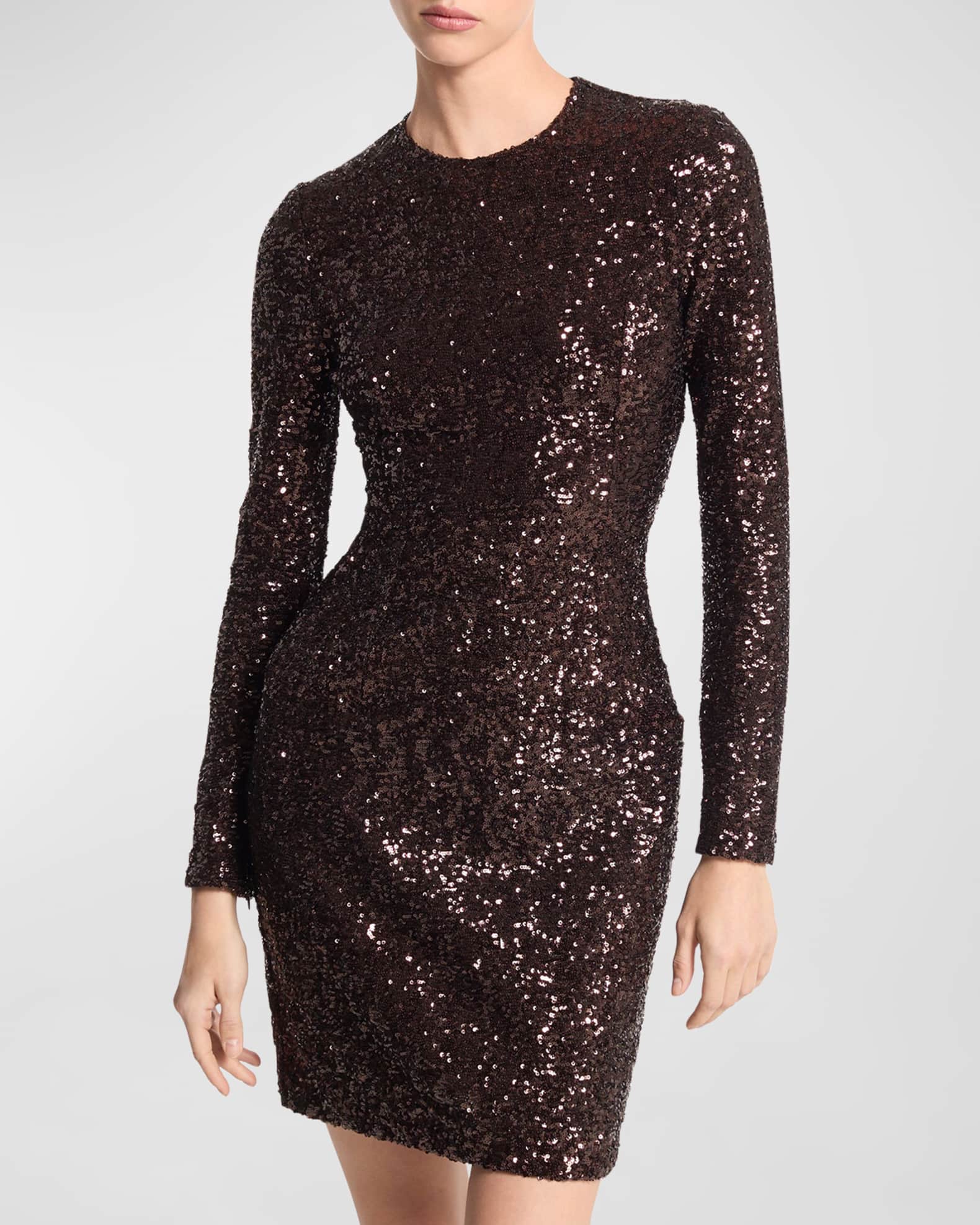 Michael Kors Collection Sequin Long Sleeve Mini Dress Neiman Marcus — free download