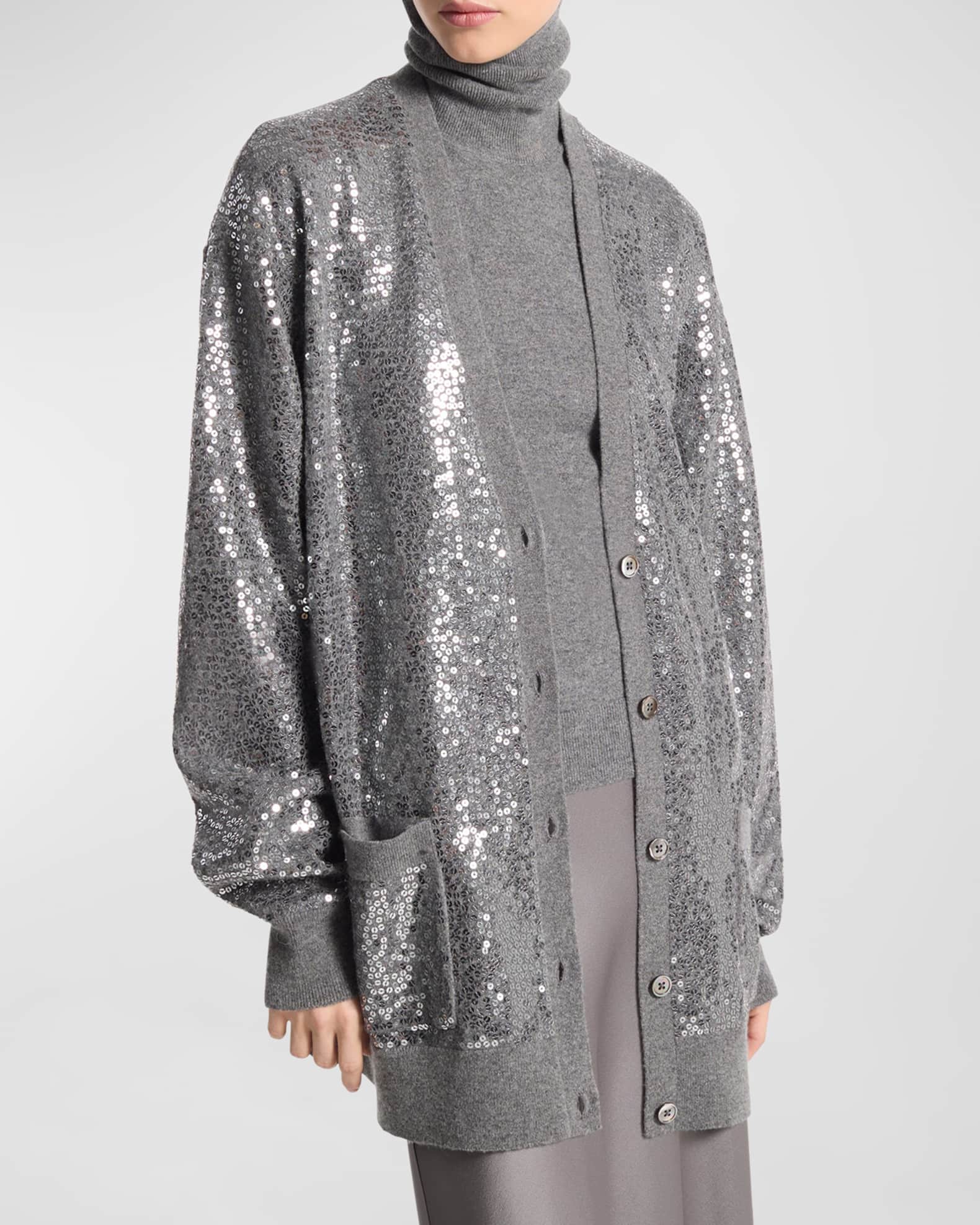 Michael Kors Collection Embellished Sequin Oversized Cardigan Neiman Marcus