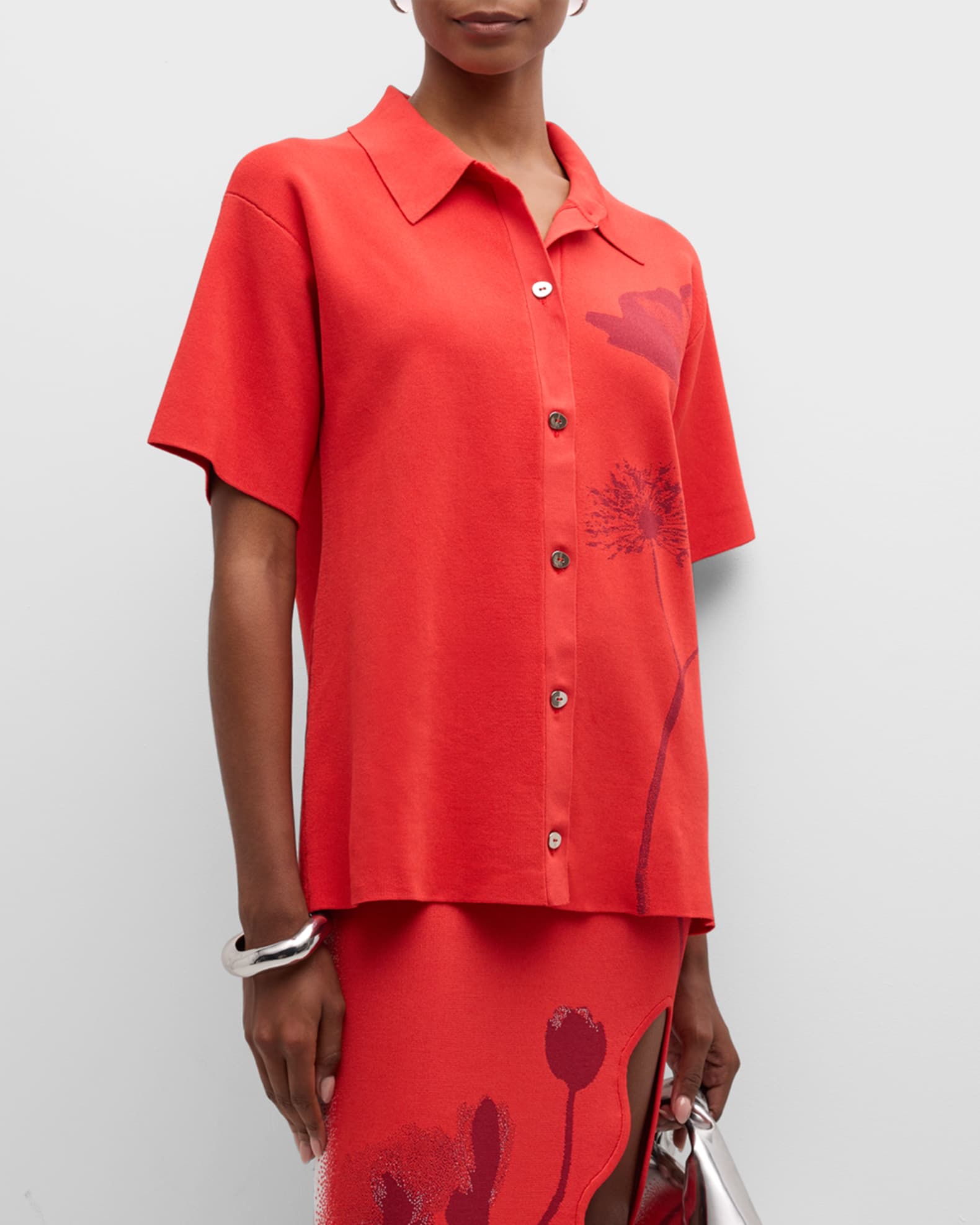 Amber Oversized Short-Sleeve Polo Shirt 1