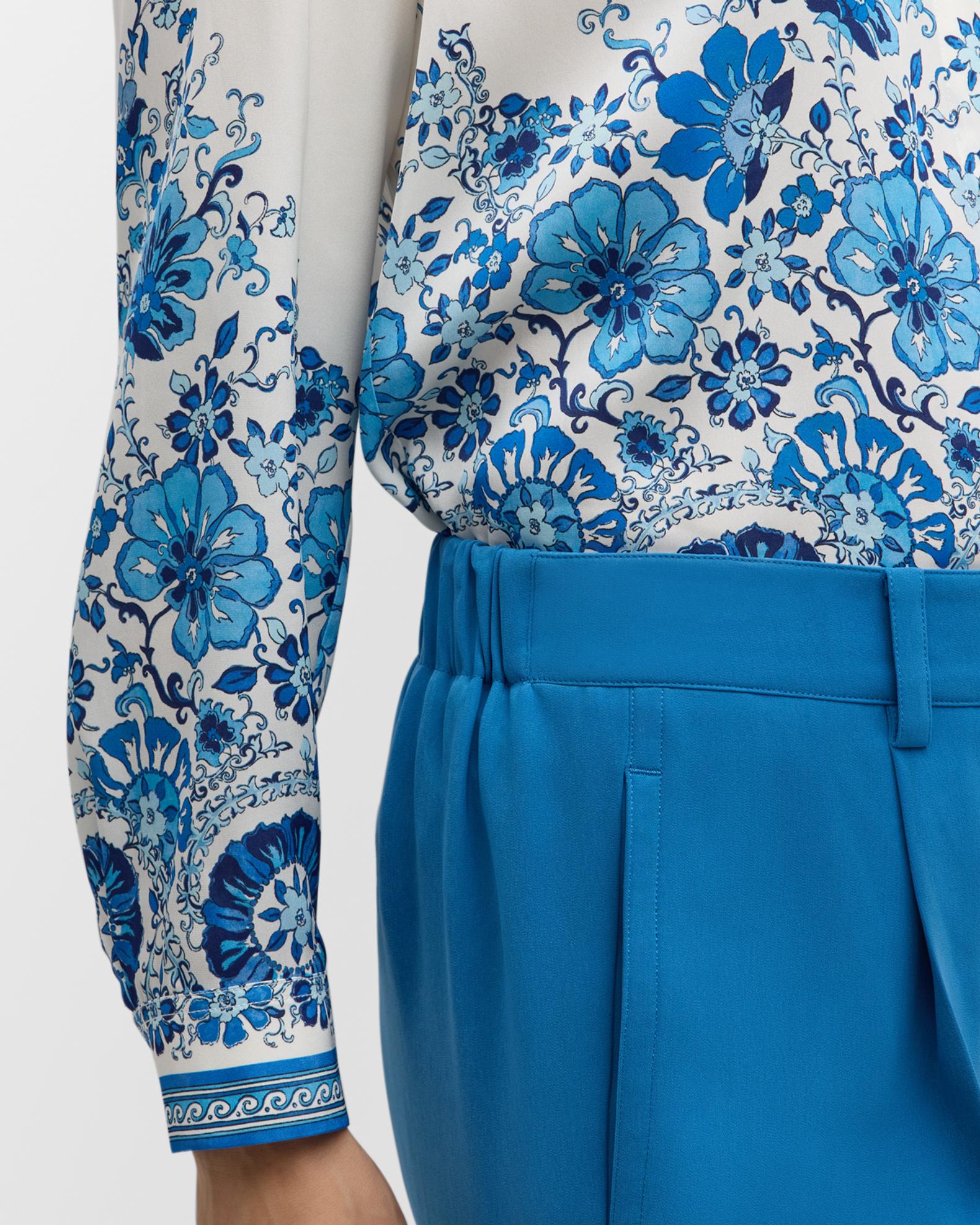 Elie Tahari The Madeline Floral-Print Silk Blouse | Neiman Marcus