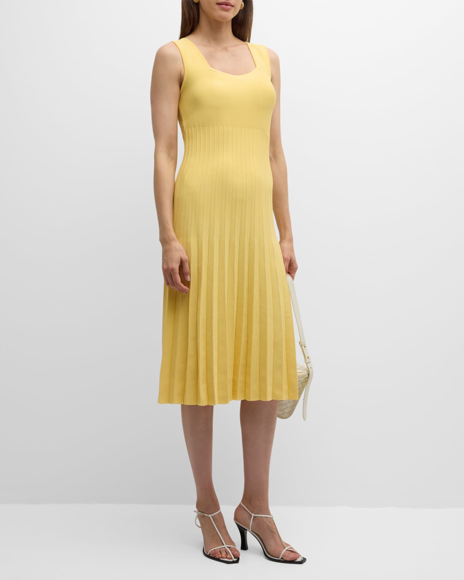 Elie Tahari The Halley Pleated Midi Sweater Dress Neiman Marcus