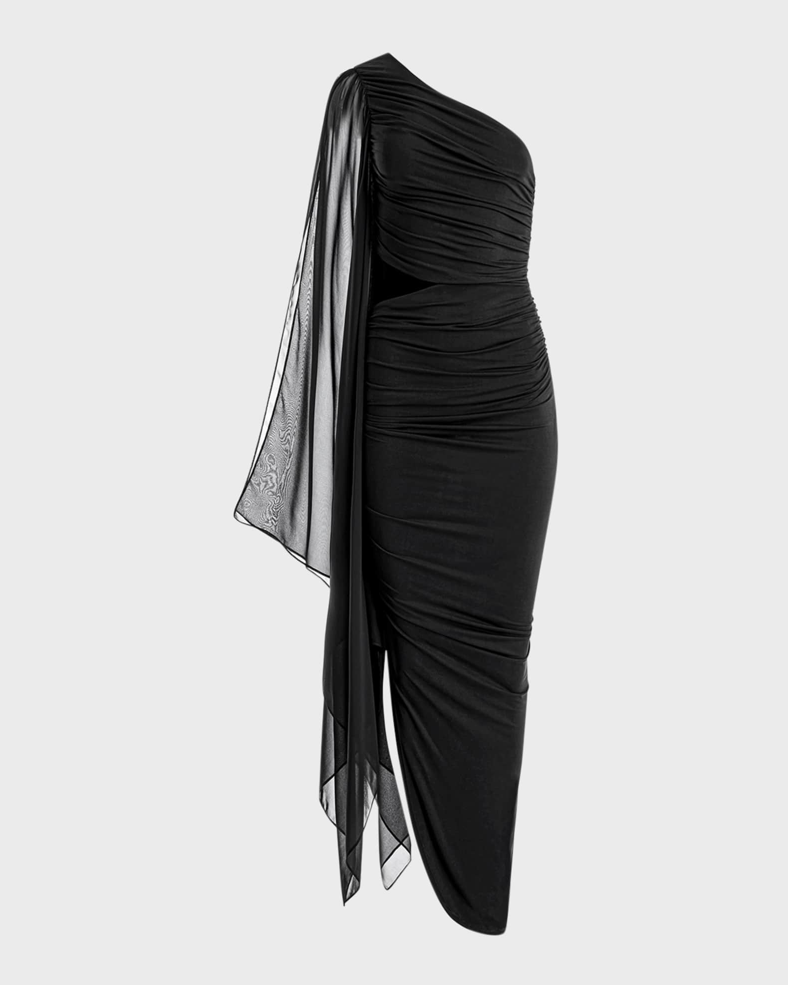 Alice + Olivia Lourdes Asymmetric Cutout Maxi Dress