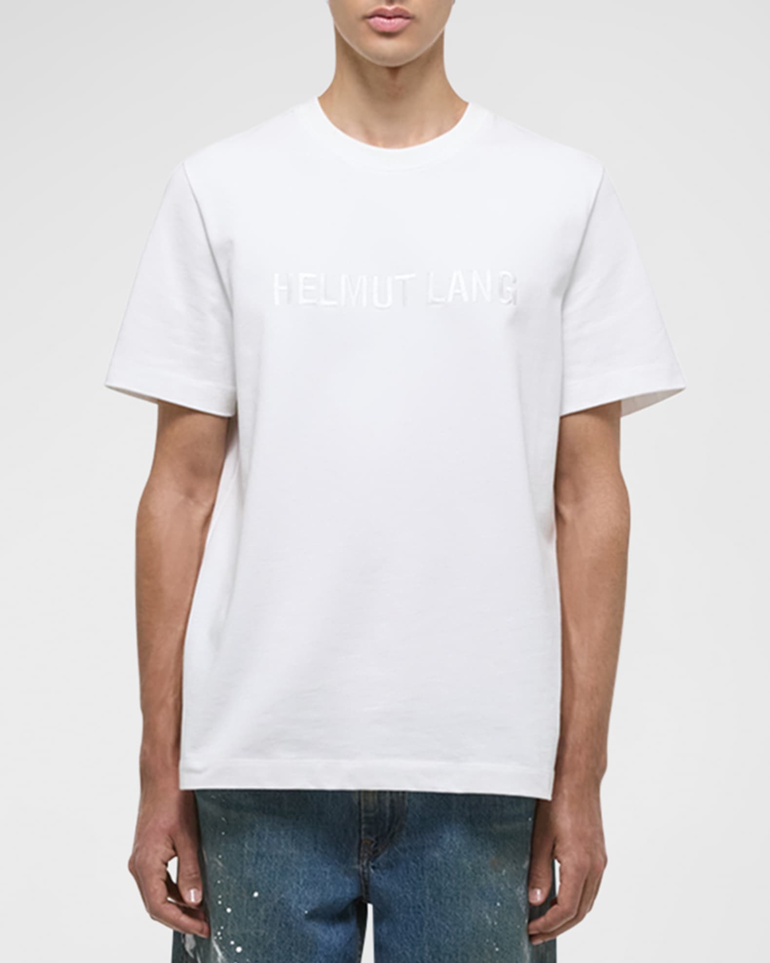 Helmut Lang Tシャツ Helmut Lang Slashed Shrunken T-Shirt | White | FARFETCH