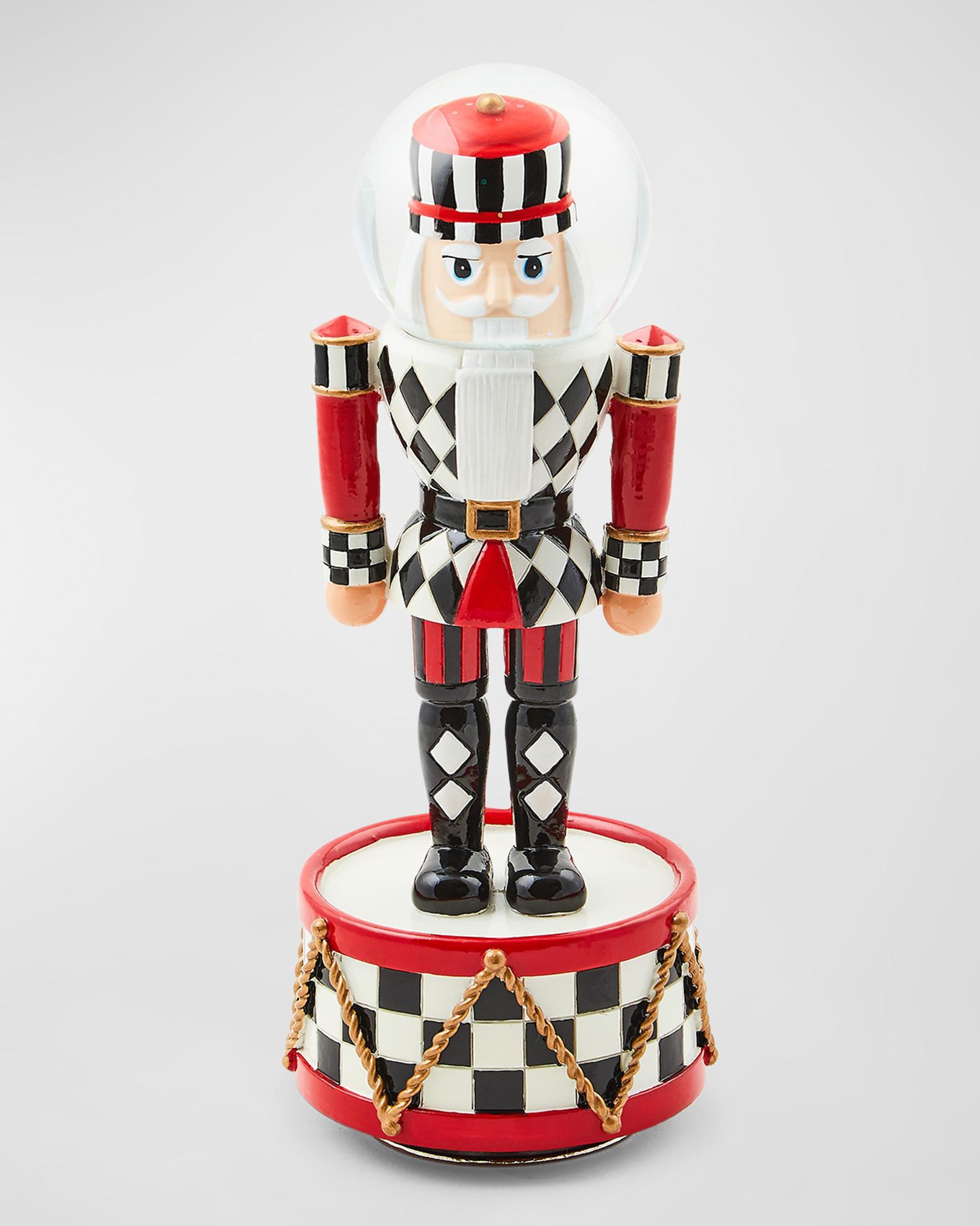 MacKenzie-Childs Sterling Silver Nutcracker Figurine - Handmade Wooden Christmas Decor, Holiday Gift