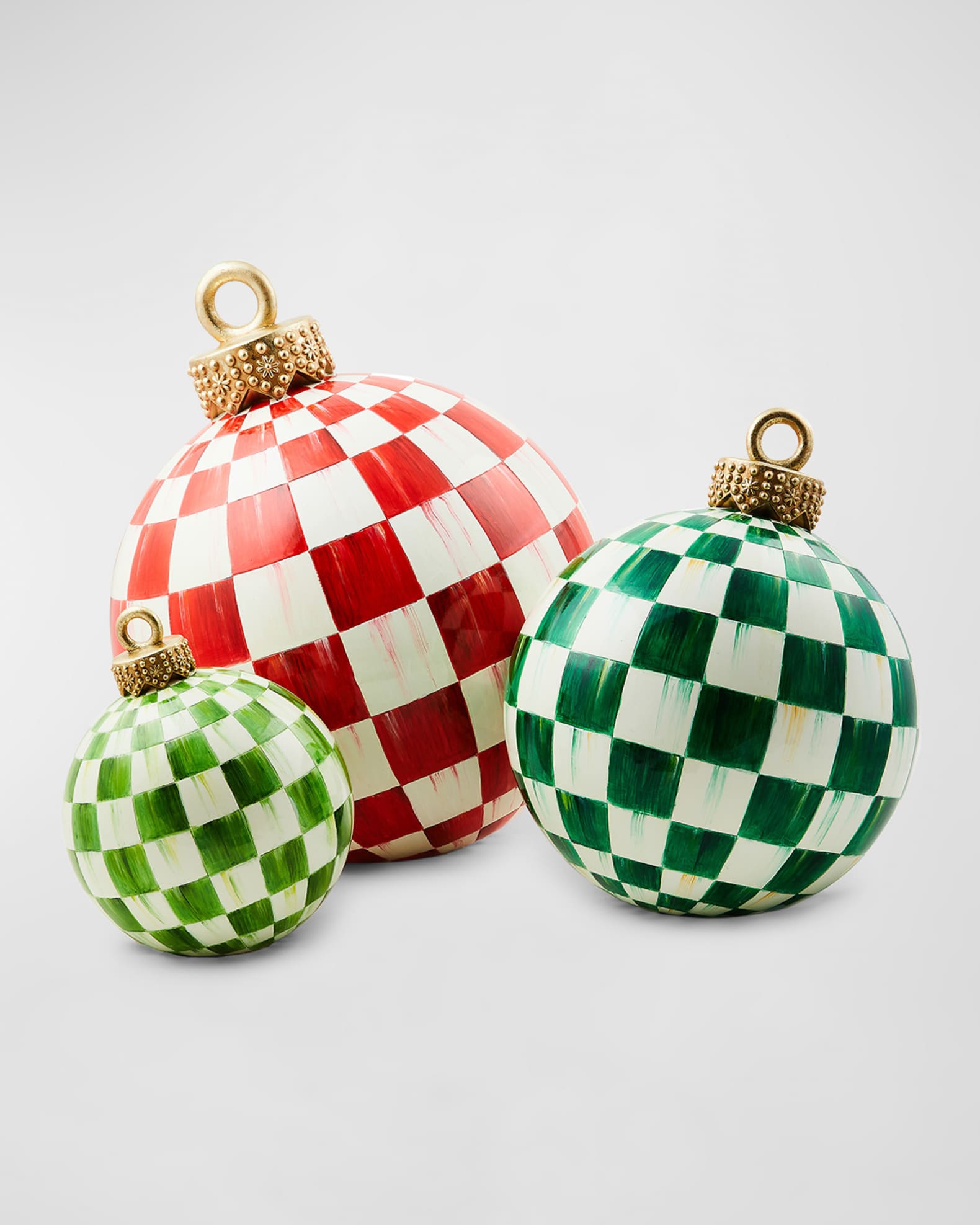 Red Check Tabletop Christmas Ornament 1