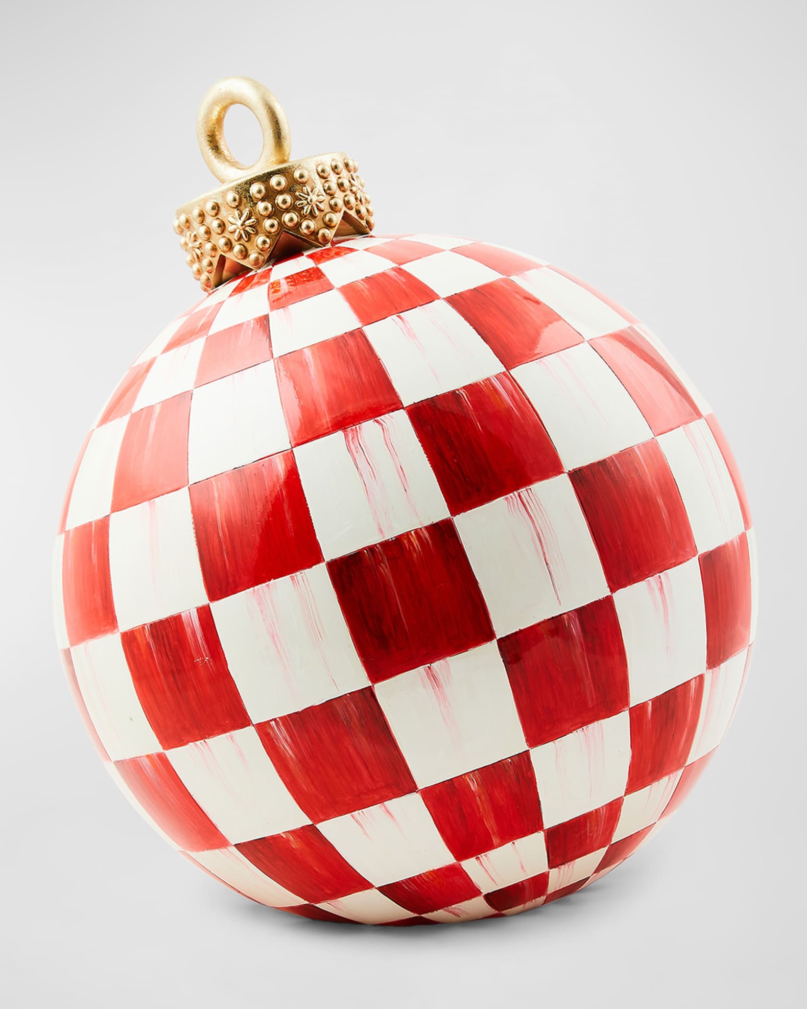Red Check Tabletop Christmas Ornament 0