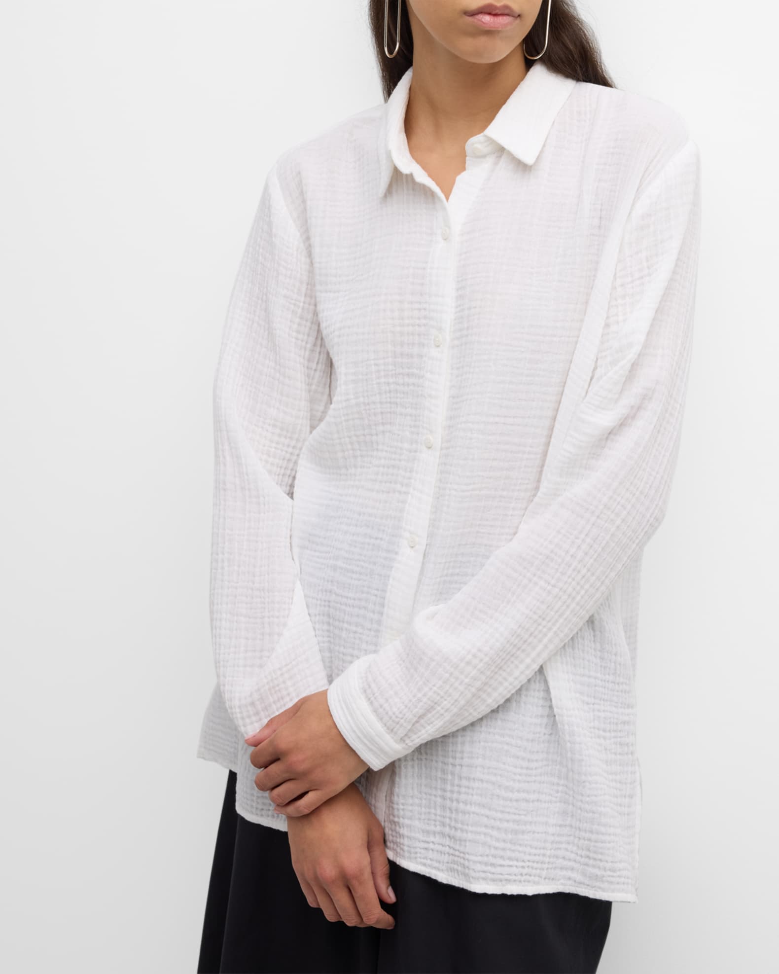 Eileen fisher organic cotton gauze shirt dress outlet