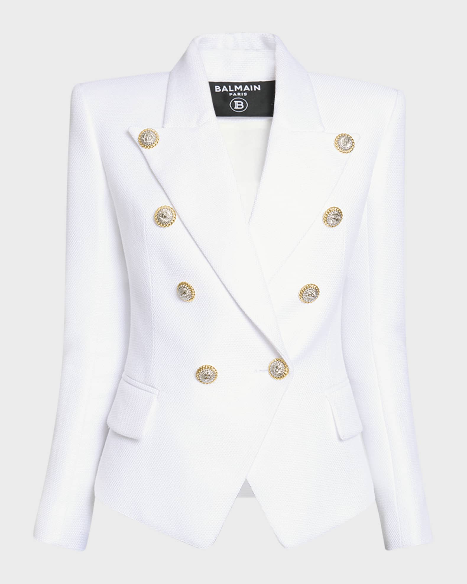 Balmain Natte 8 Button Double Breasted Jacket Neiman Marcus
