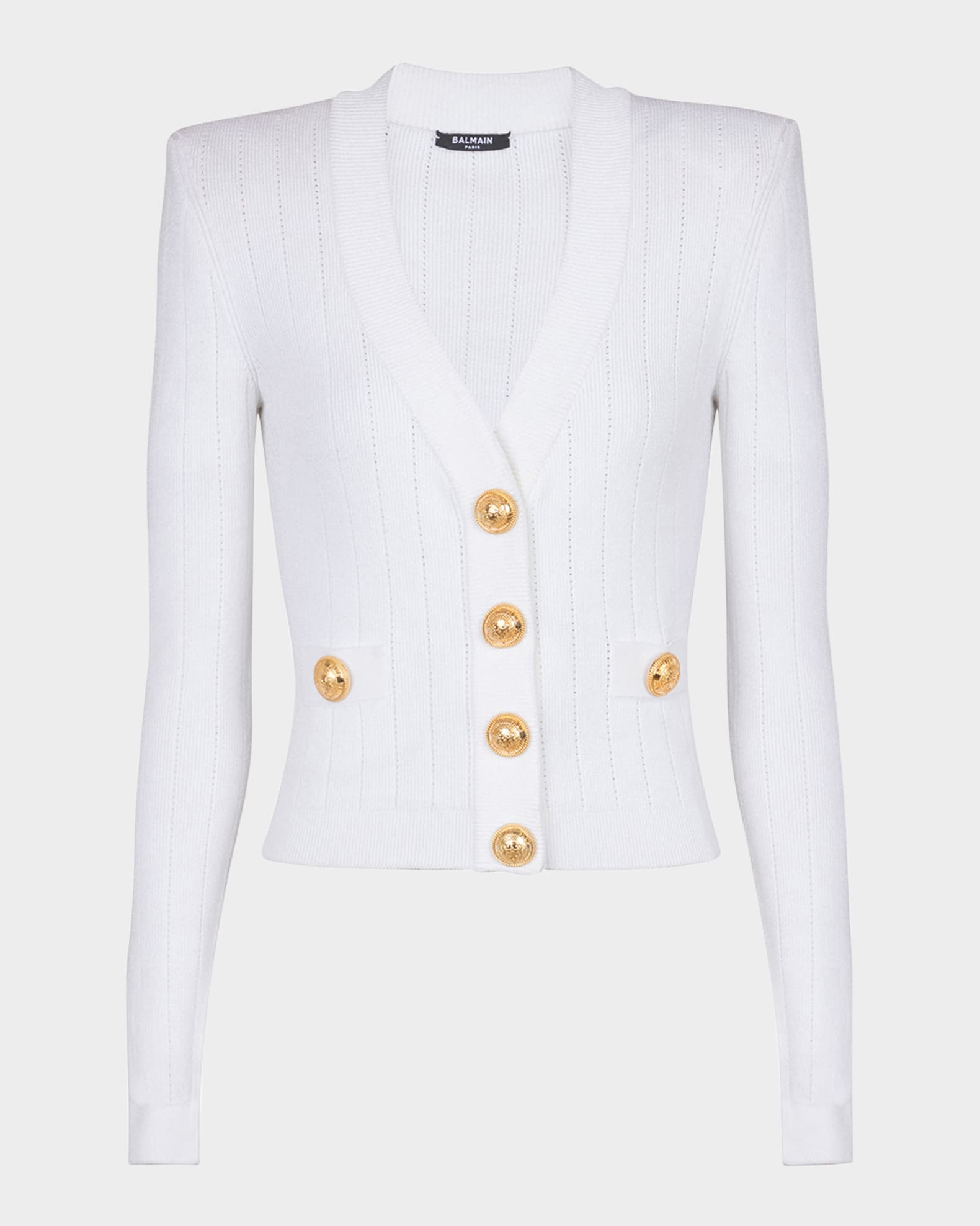 Buttoned Knit Cropped Cardigan 0