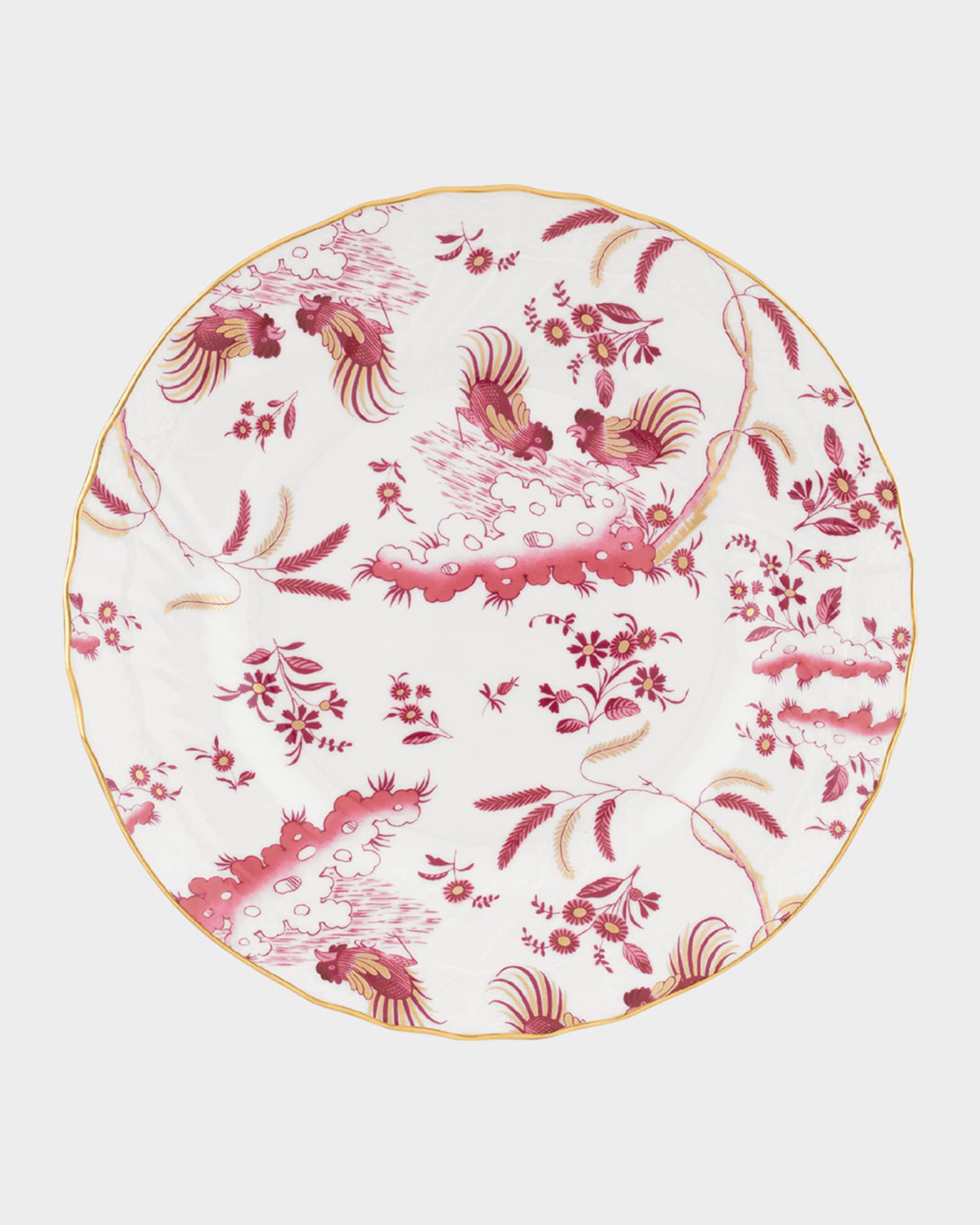 GINORI 1735 Oro di Doccia Magenta Flat Dessert Plate | Neiman Marcus